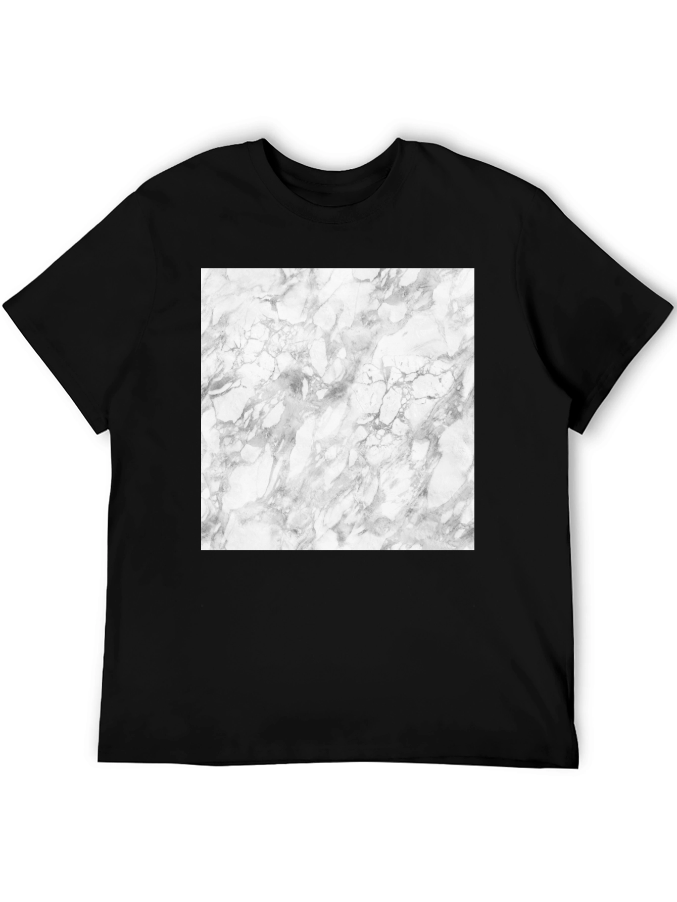 Marble Graphic Tee - Stylish Black Cotton T-Shirt