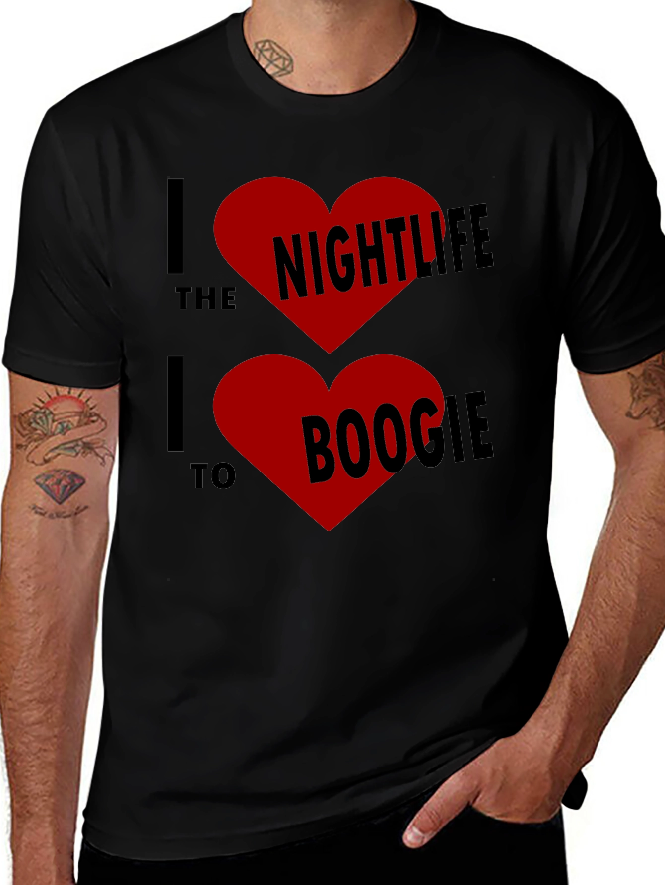 I Heart Nightlife & Boogie Black T-Shirt