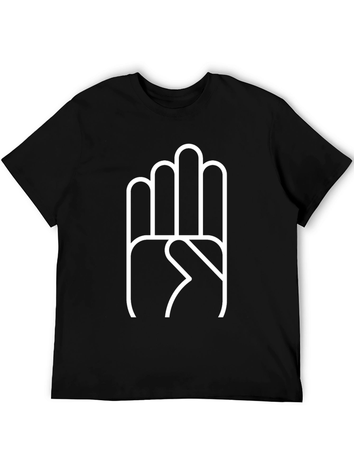 Hand Sign Graphic Black T-Shirt