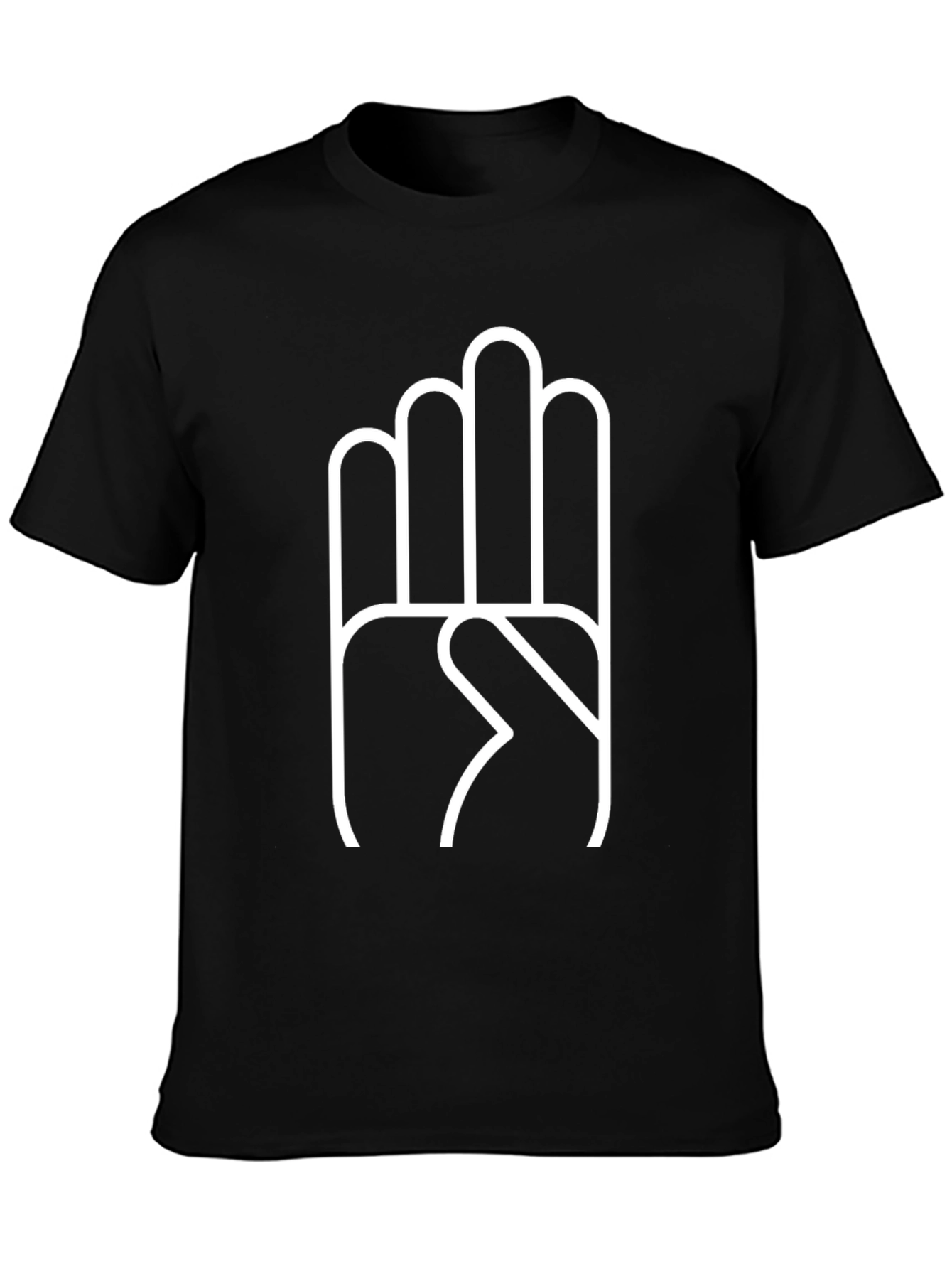 Hand Sign Graphic Black T-Shirt