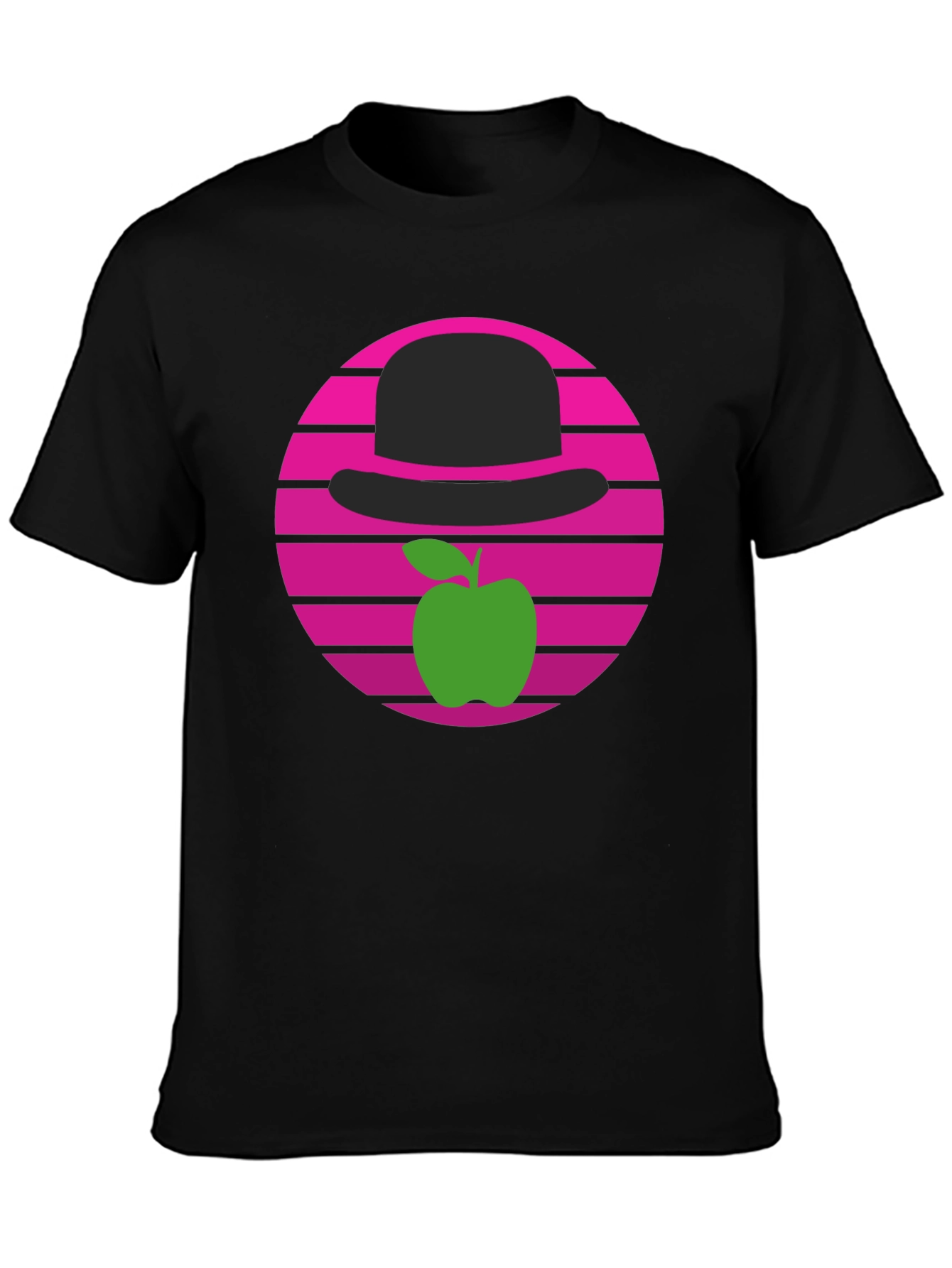Apple & Bowler Hat Graphic Tee - Retro Style
