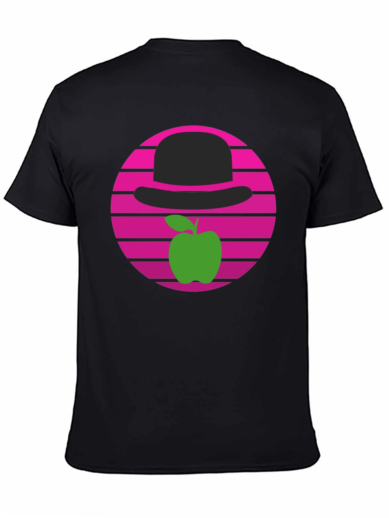 Apple & Bowler Hat Graphic Tee - Retro Style