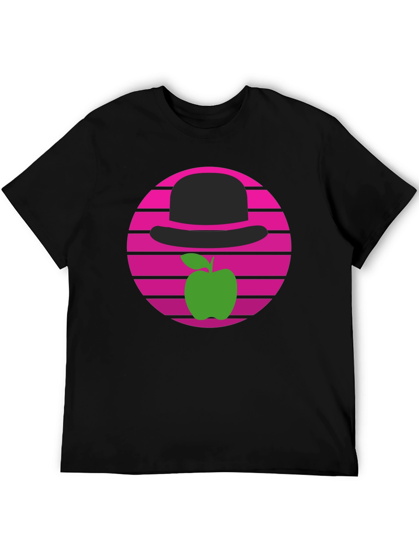 Apple & Bowler Hat Graphic Tee - Retro Style