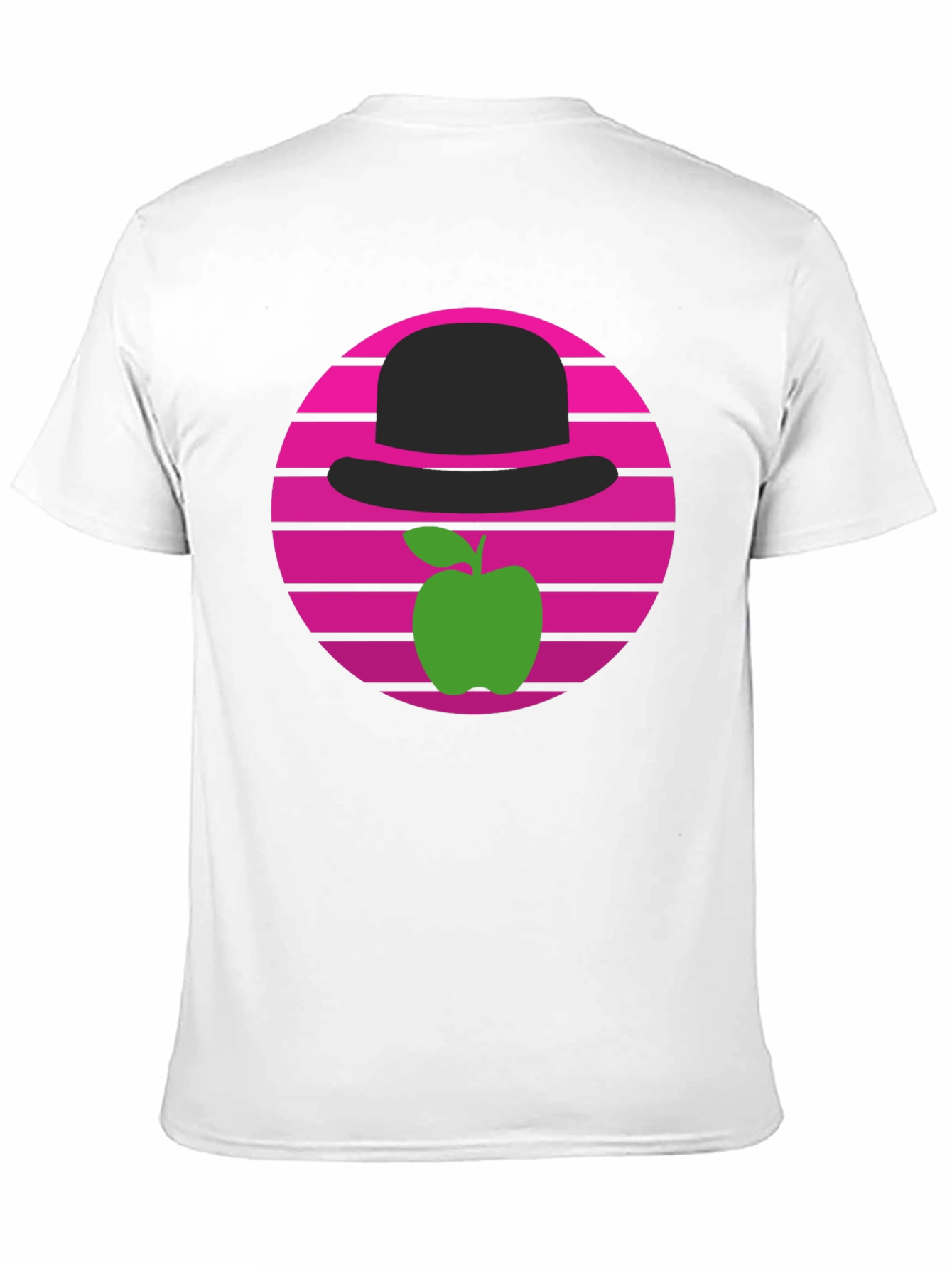 Apple & Bowler Hat Graphic Tee - Retro Style