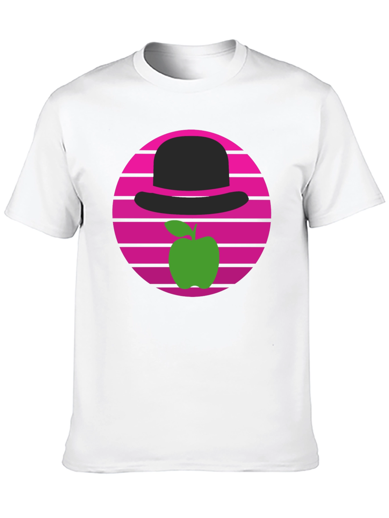 Apple & Bowler Hat Graphic Tee - Retro Style