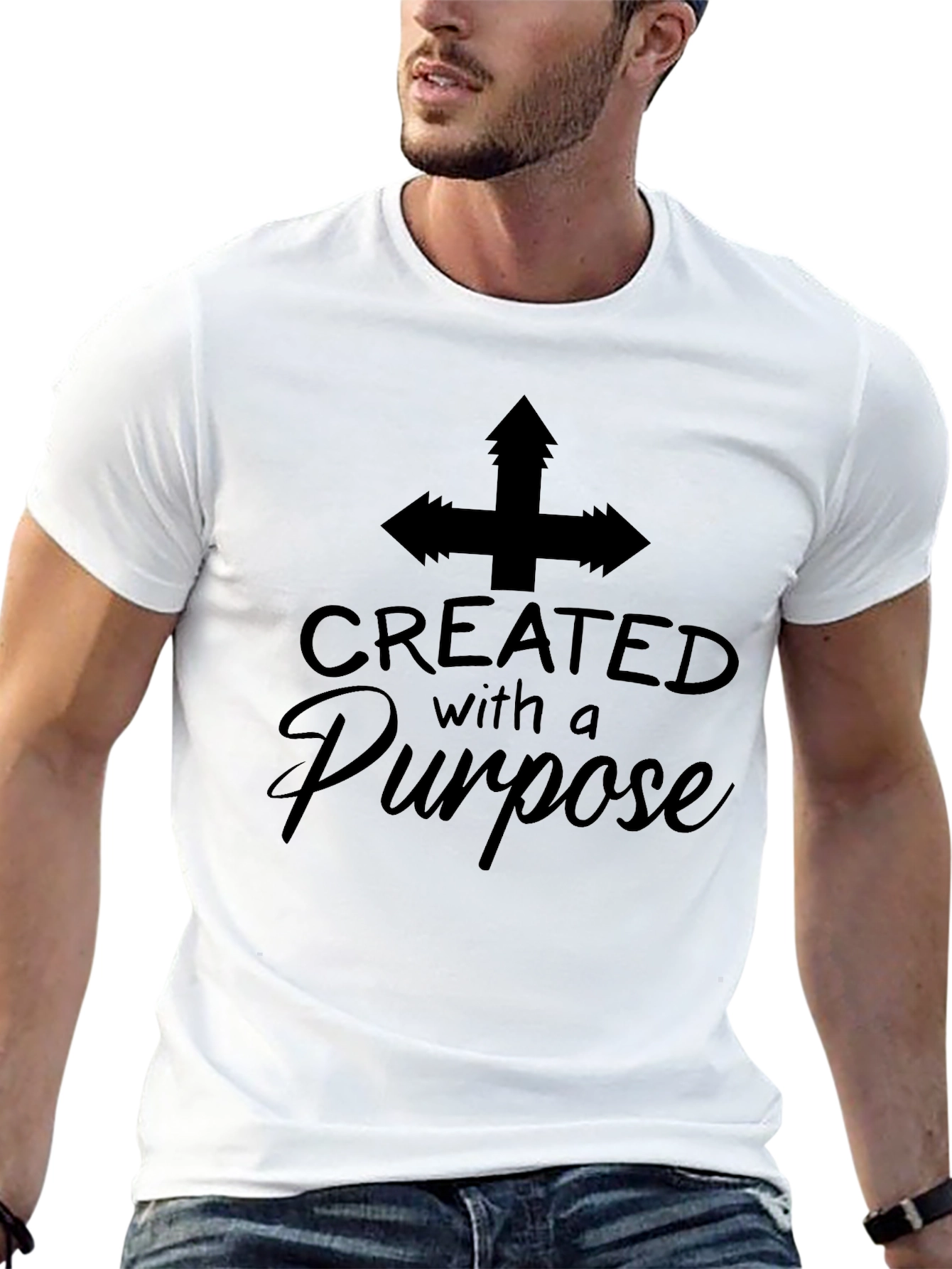 Created with a Purpose T-Shirt Black Christian Tee