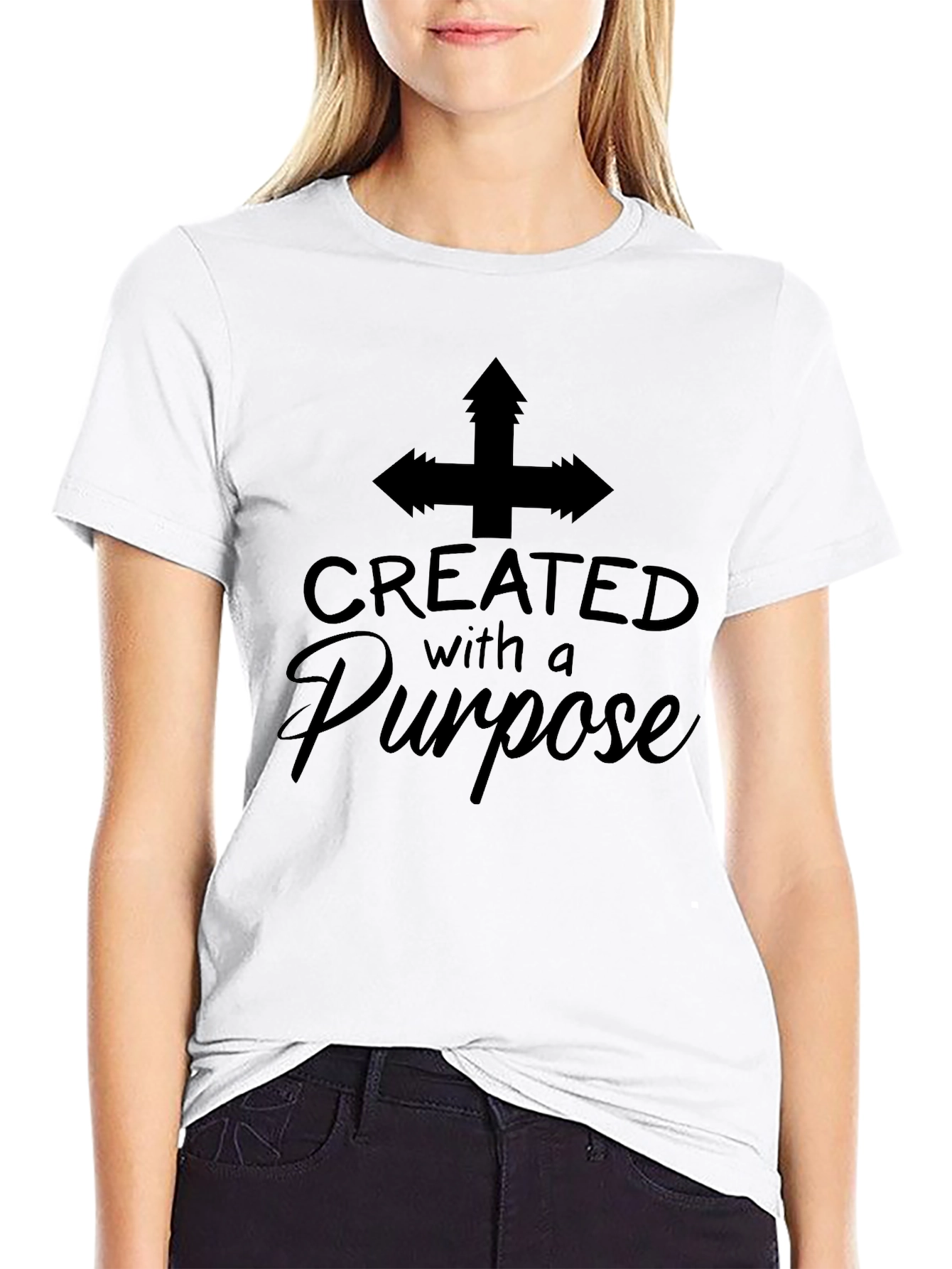 Created with a Purpose T-Shirt Black Christian Tee