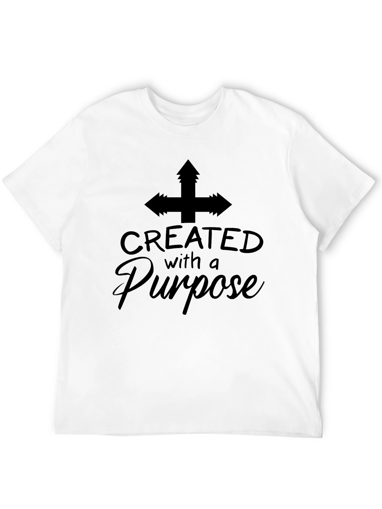 Created with a Purpose T-Shirt Black Christian Tee