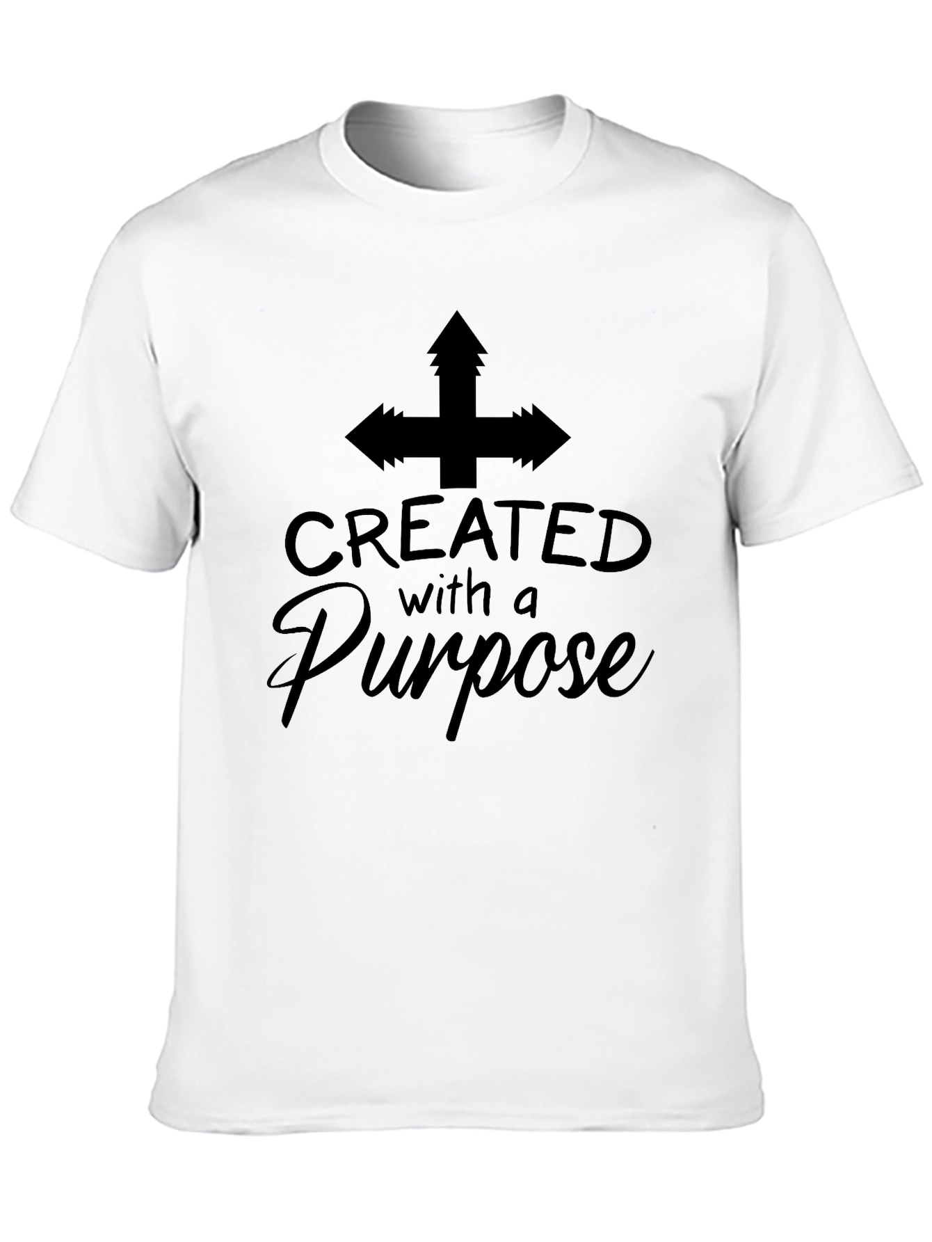 Created with a Purpose T-Shirt Black Christian Tee