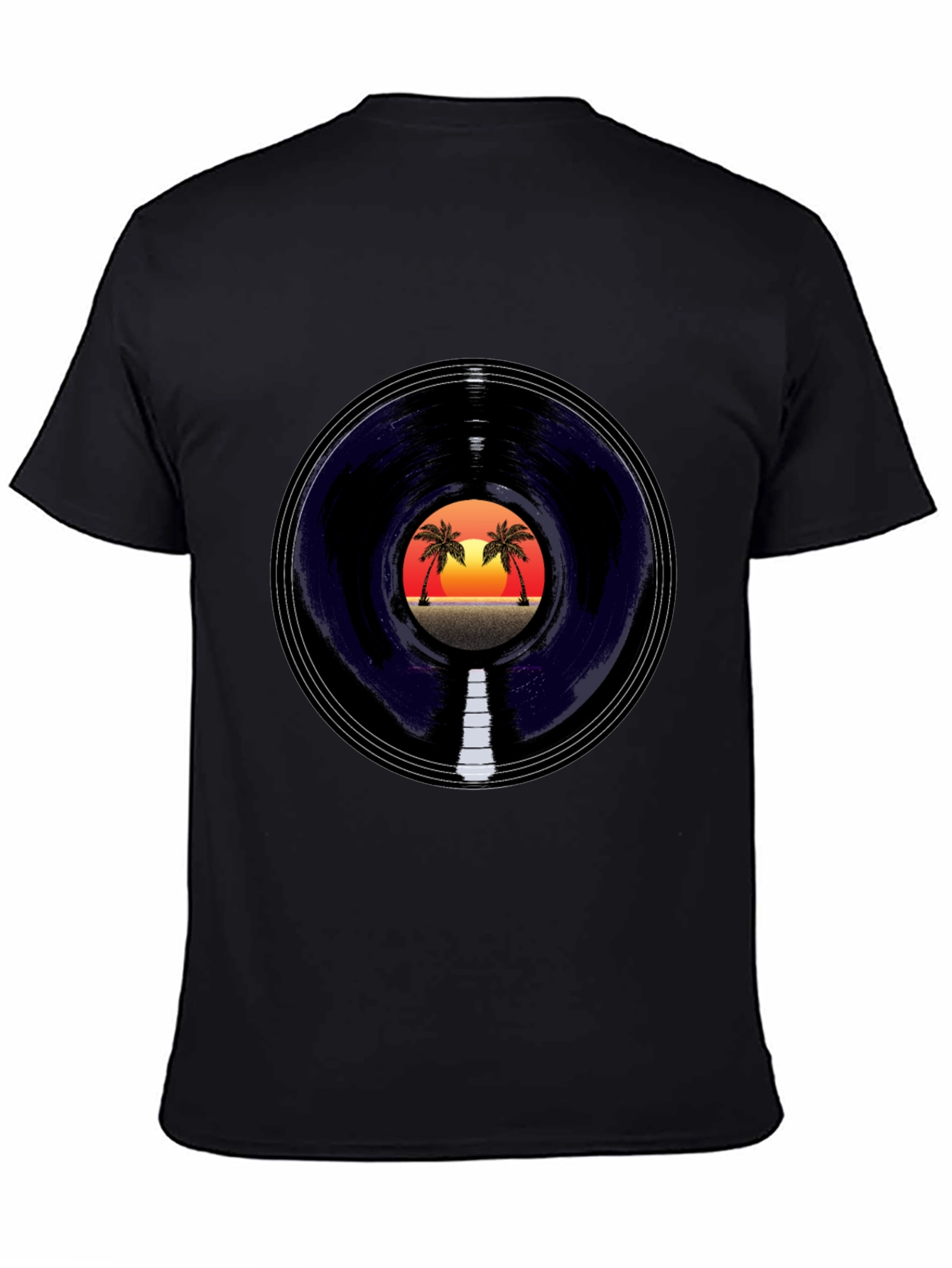Sunset Vinyl Graphic Tee - Tropical Vibes