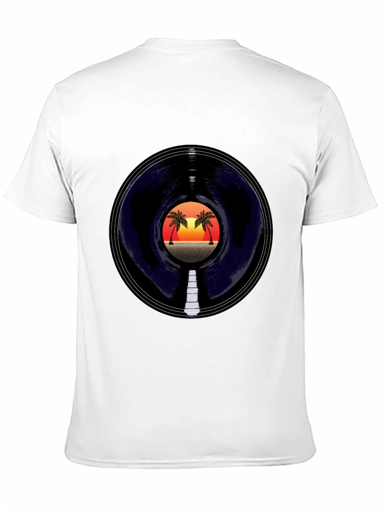 Sunset Vinyl Graphic Tee - Tropical Vibes
