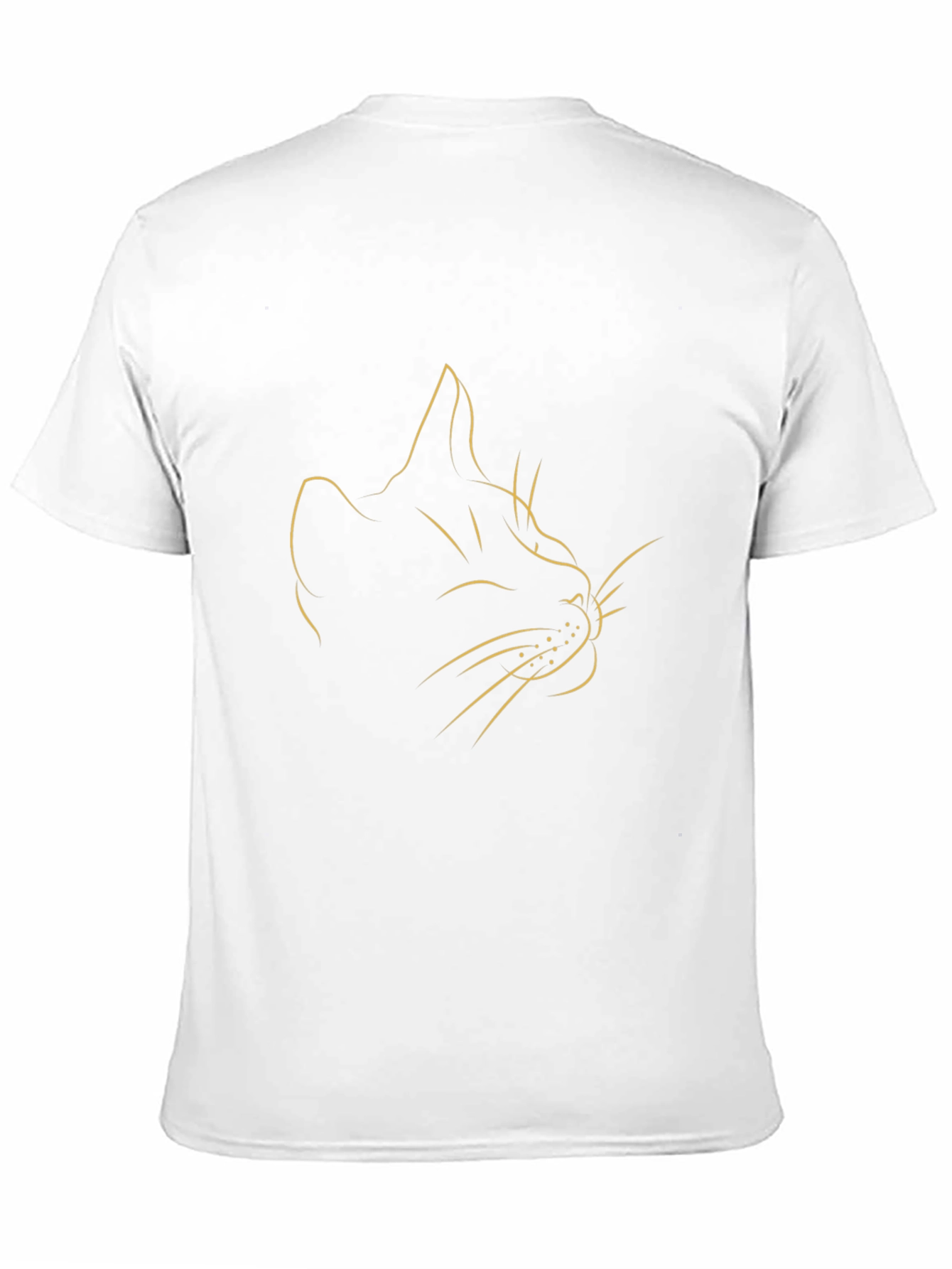 Minimalist Cat Line Art Black T-Shirt