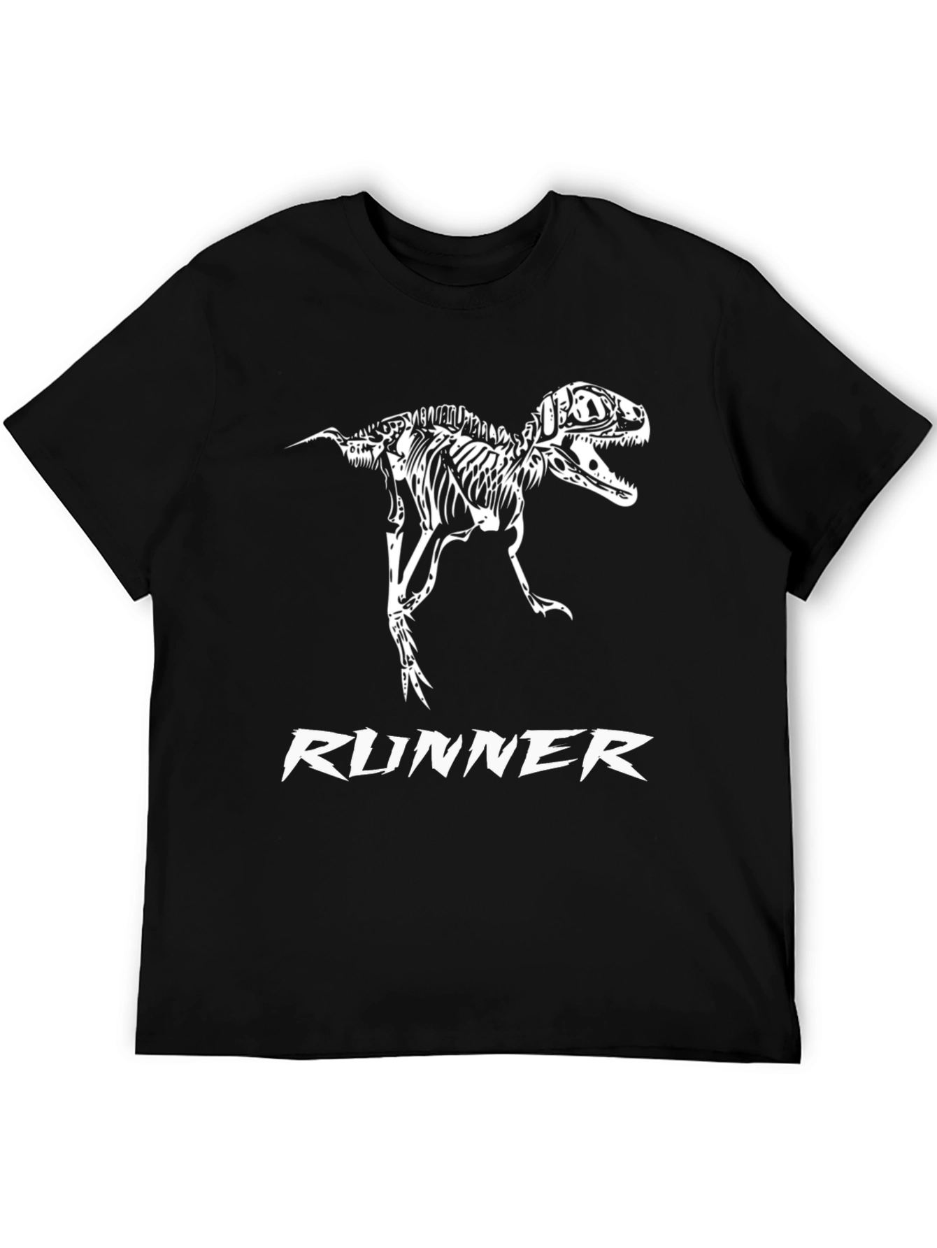 Dino Runner Black T-Shirt - Unique Graphic Tee