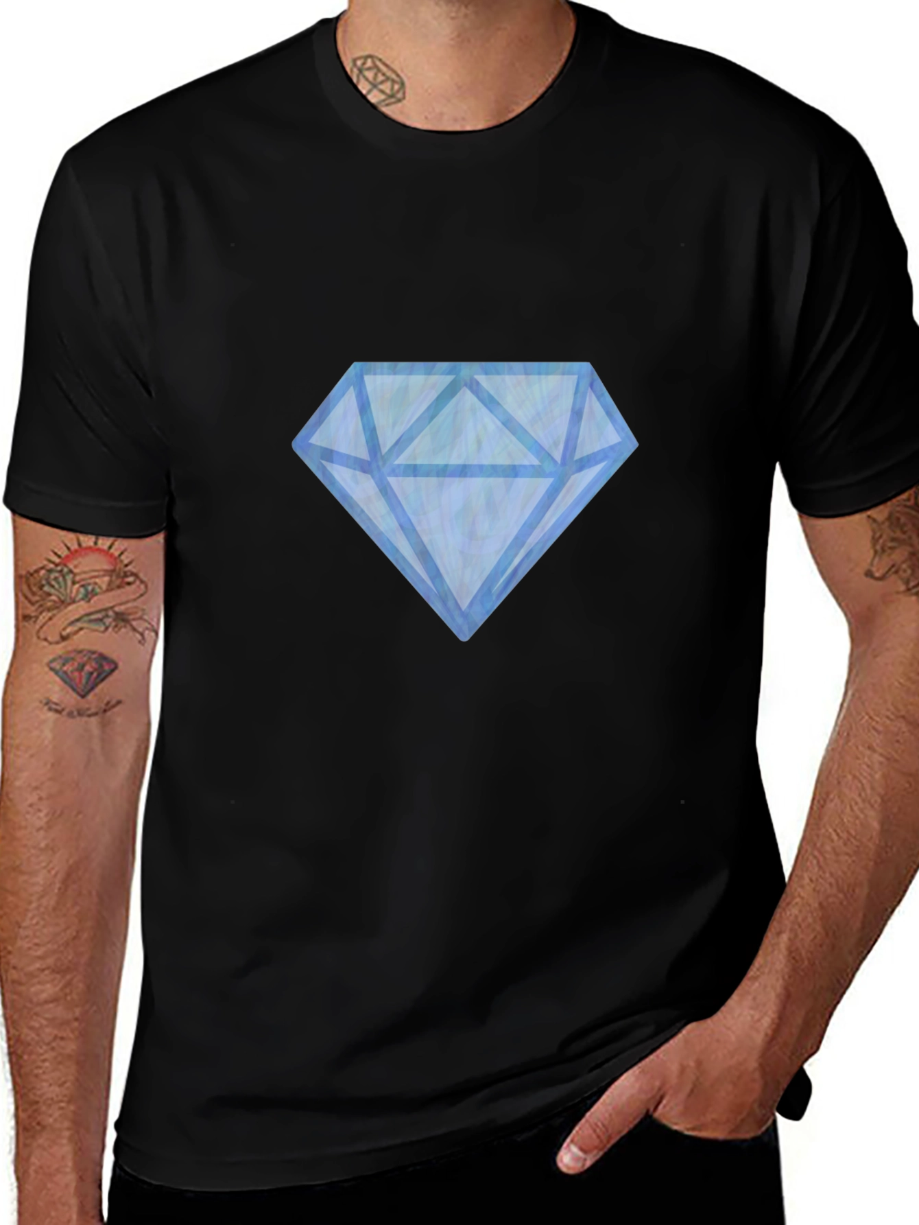 Mens Black Diamond Graphic Tee - Casual Style