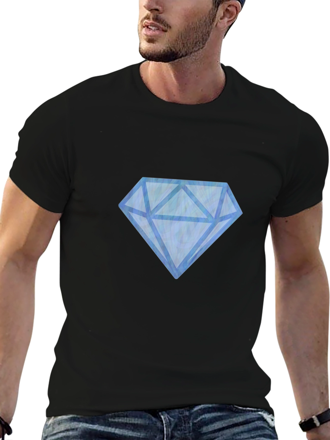 Mens Black Diamond Graphic Tee - Casual Style