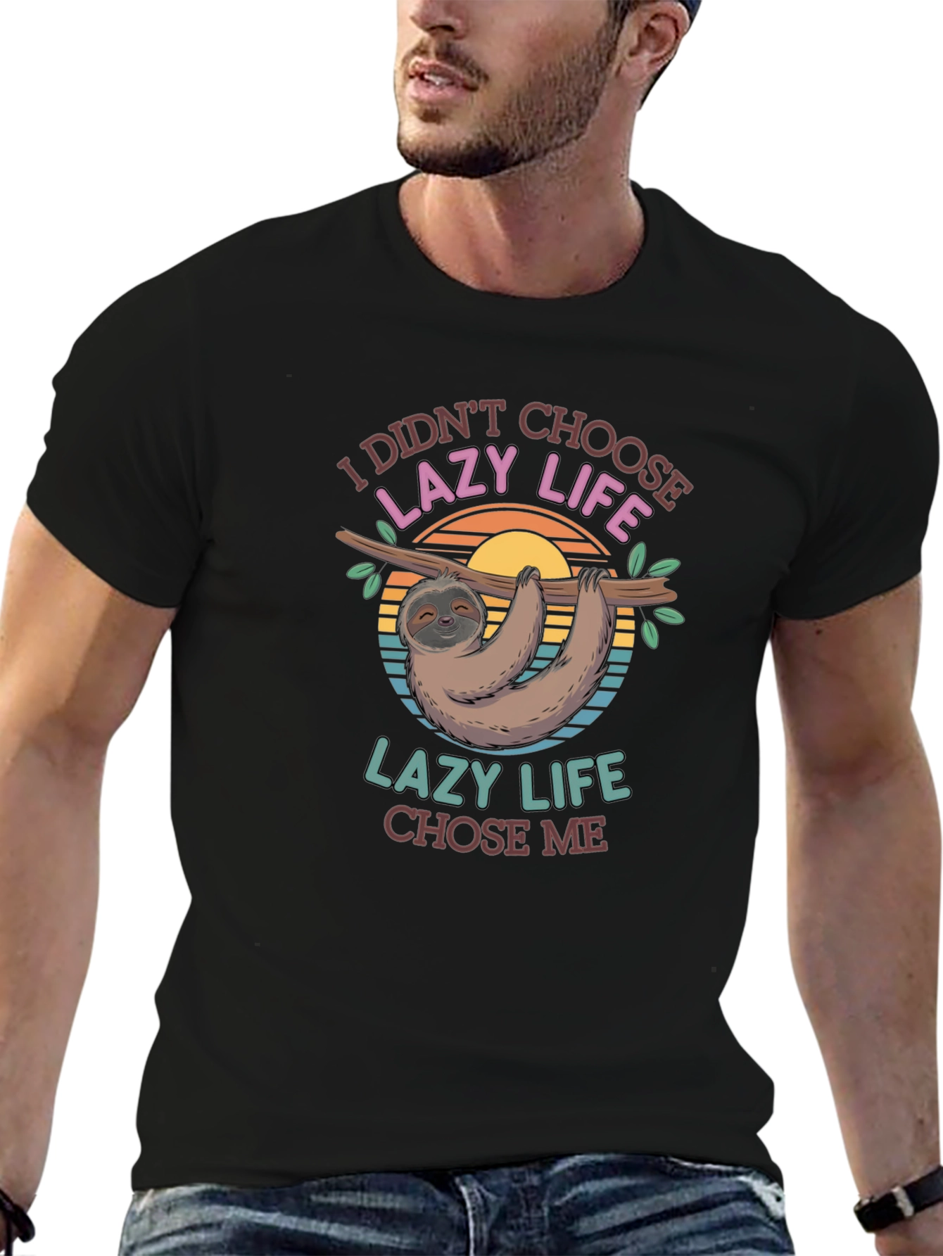 Lazy Life Sloth Graphic T-Shirt