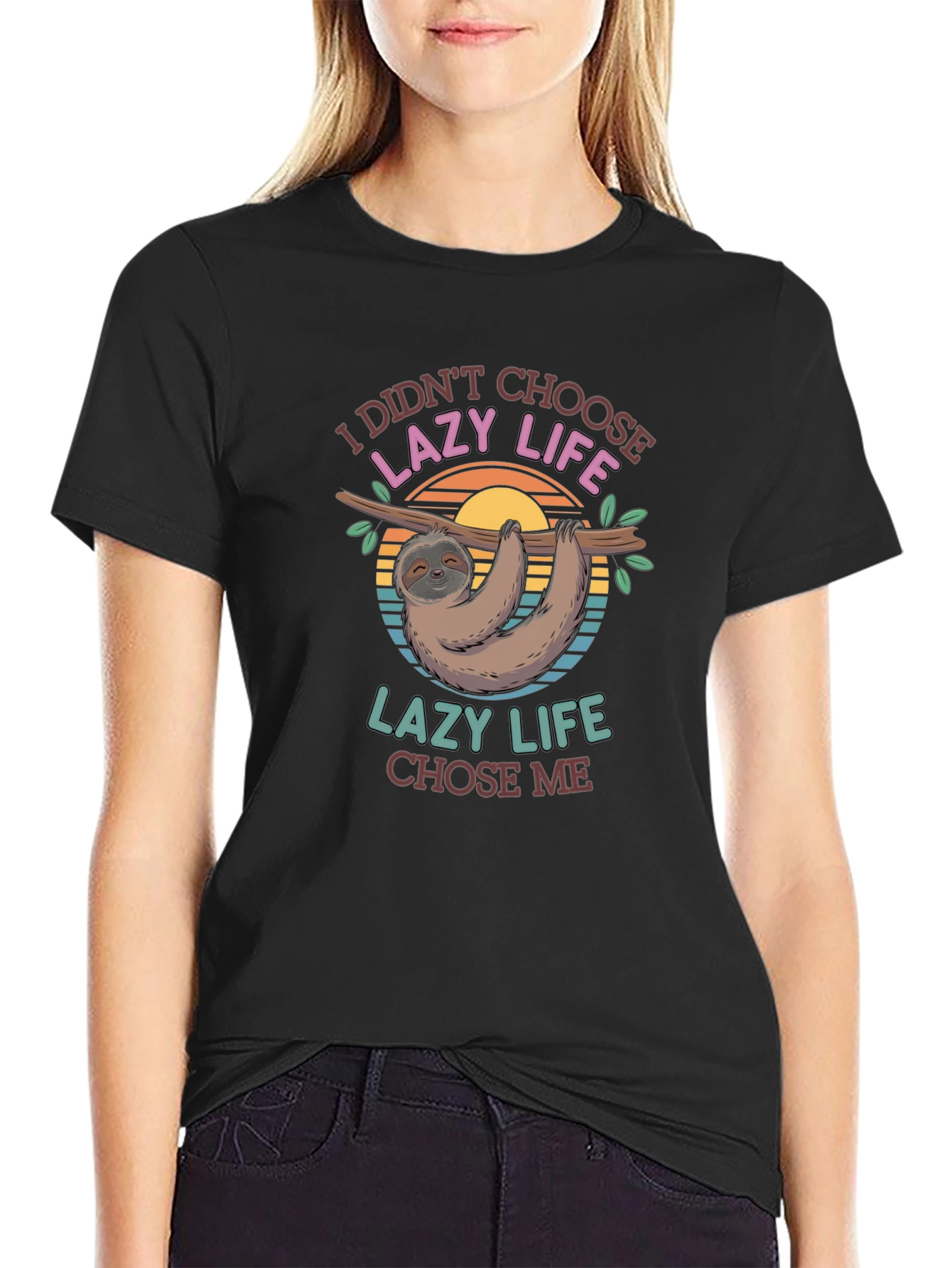 Lazy Life Sloth Graphic T-Shirt