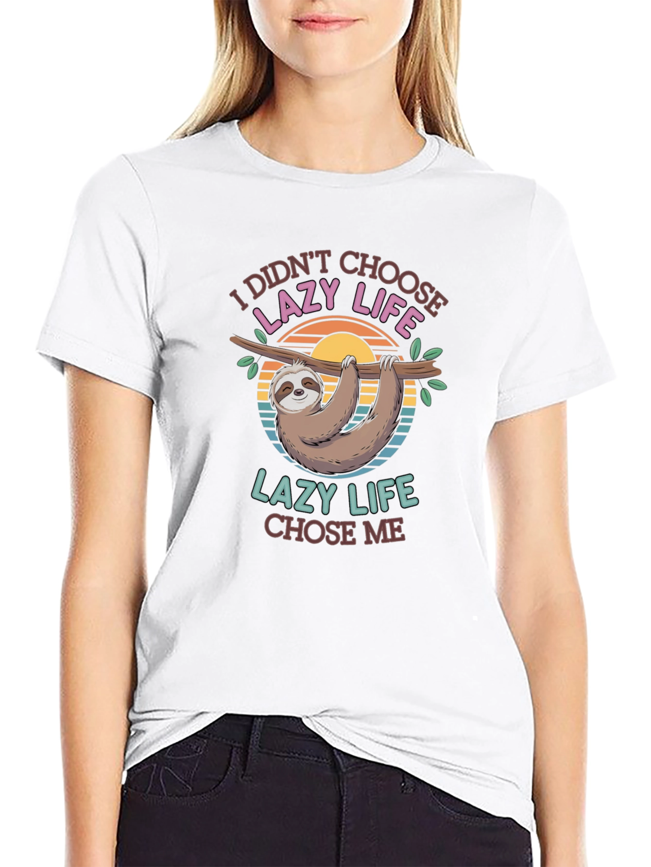 Lazy Life Sloth Graphic T-Shirt