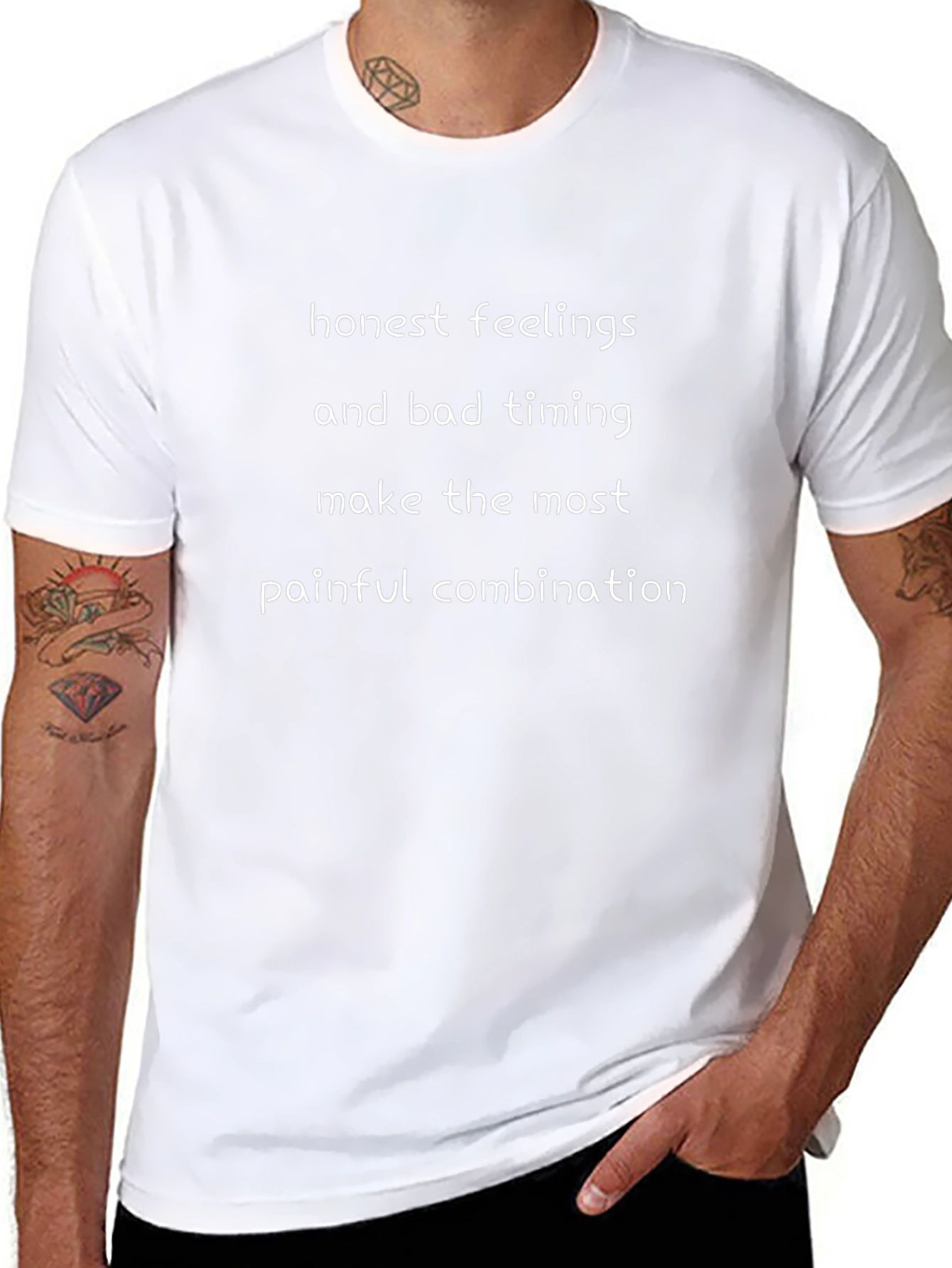 Honest Feelings Black Graphic T-Shirt