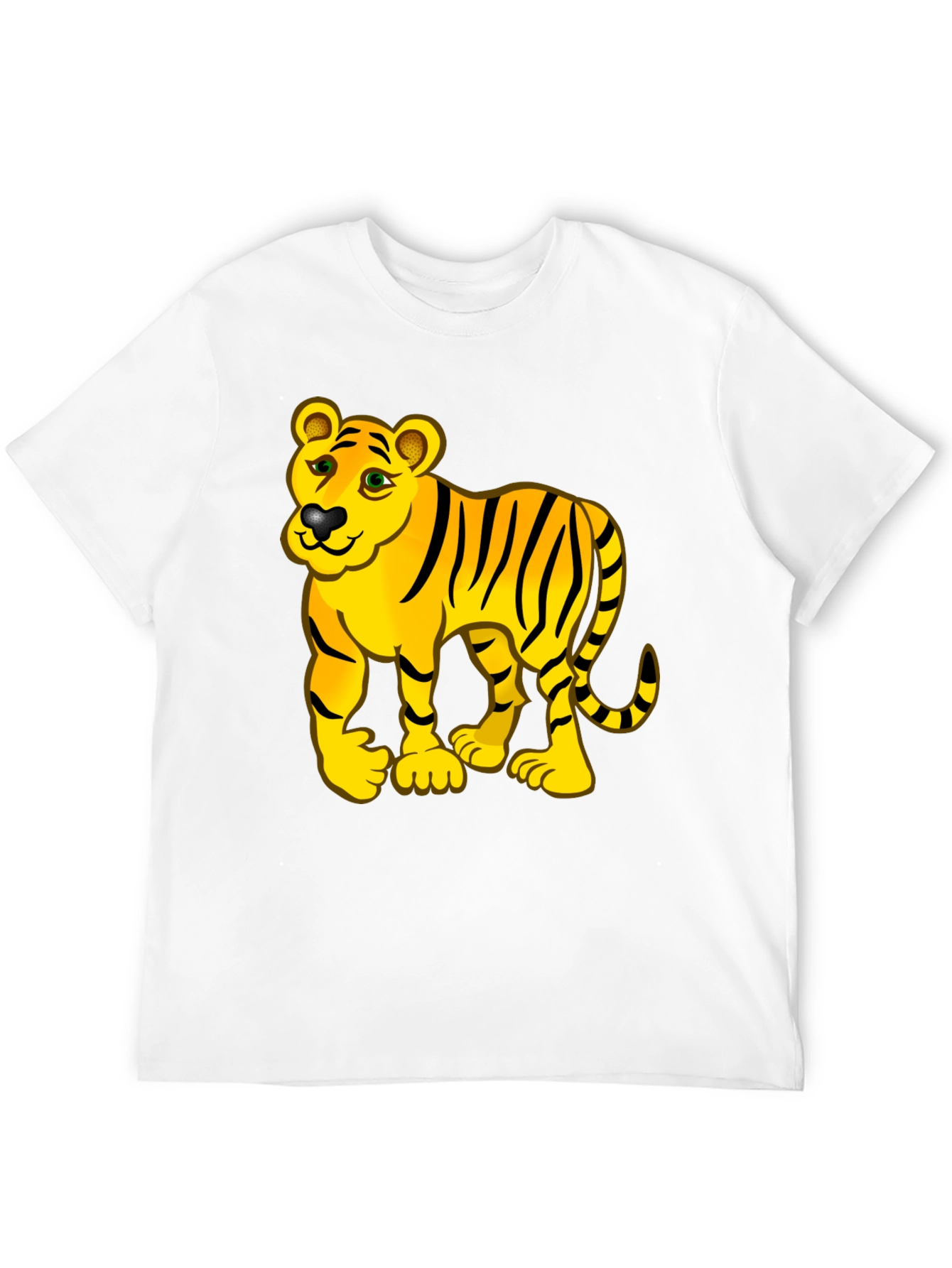 Tiger Cartoon Black T-Shirt