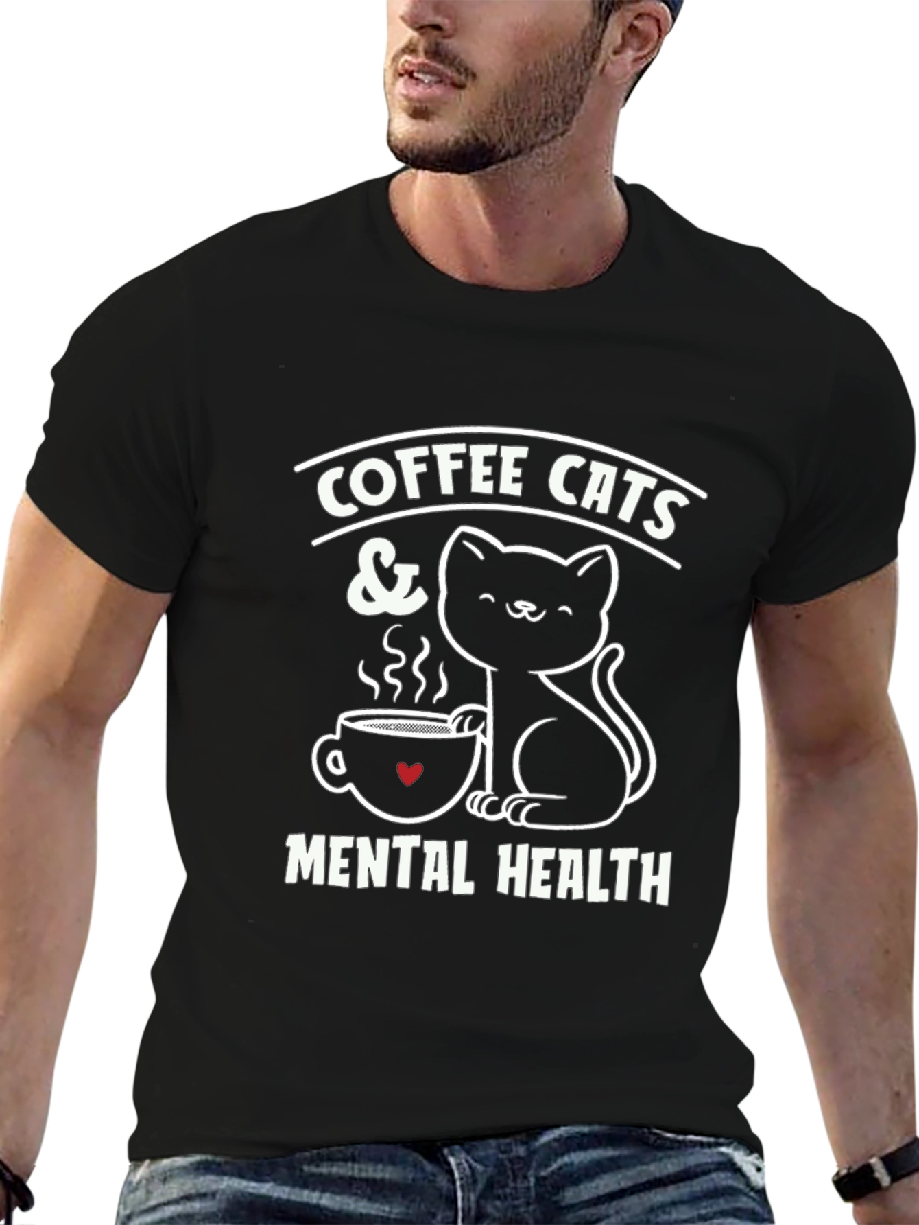 Coffee Cats & Mental Health Graphic Tee