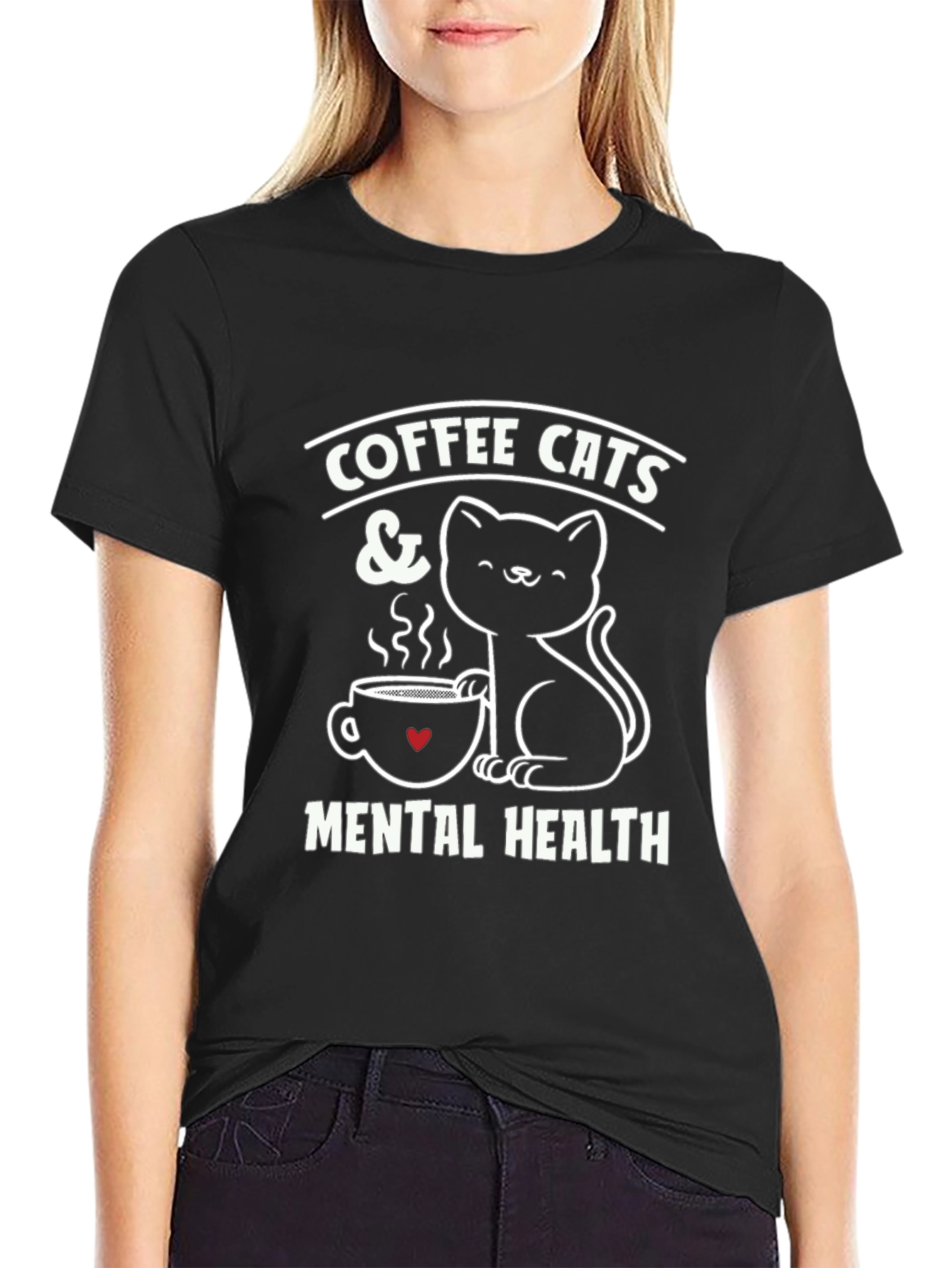 Coffee Cats & Mental Health Graphic Tee