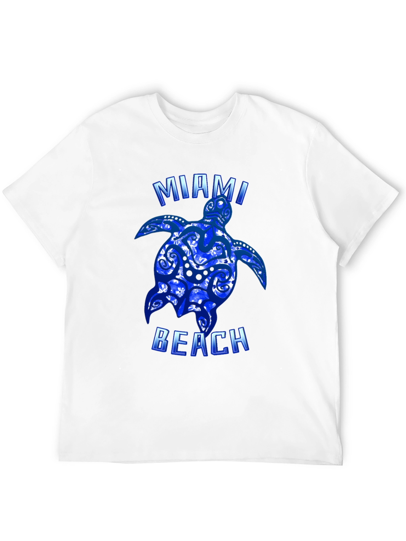 Miami Beach Turtle Graphic T-Shirt