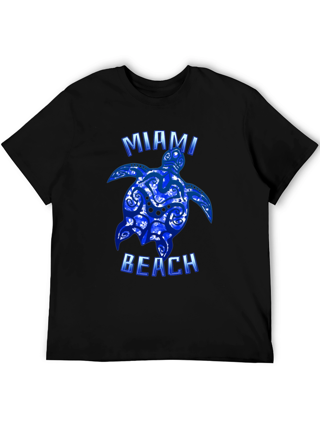 Miami Beach Turtle Graphic T-Shirt