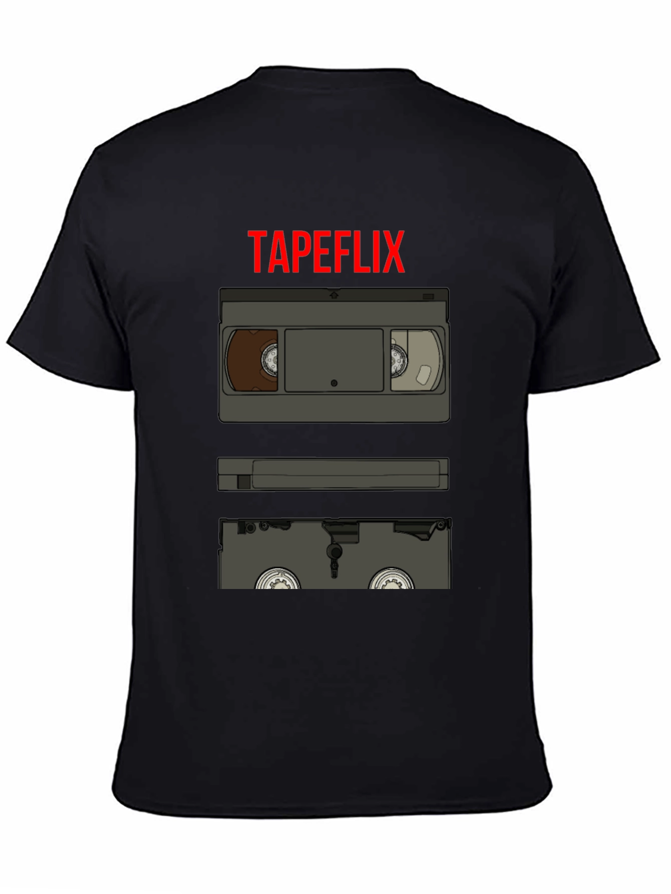 Tapeflix Retro VHS Tape Graphic Tee - Black
