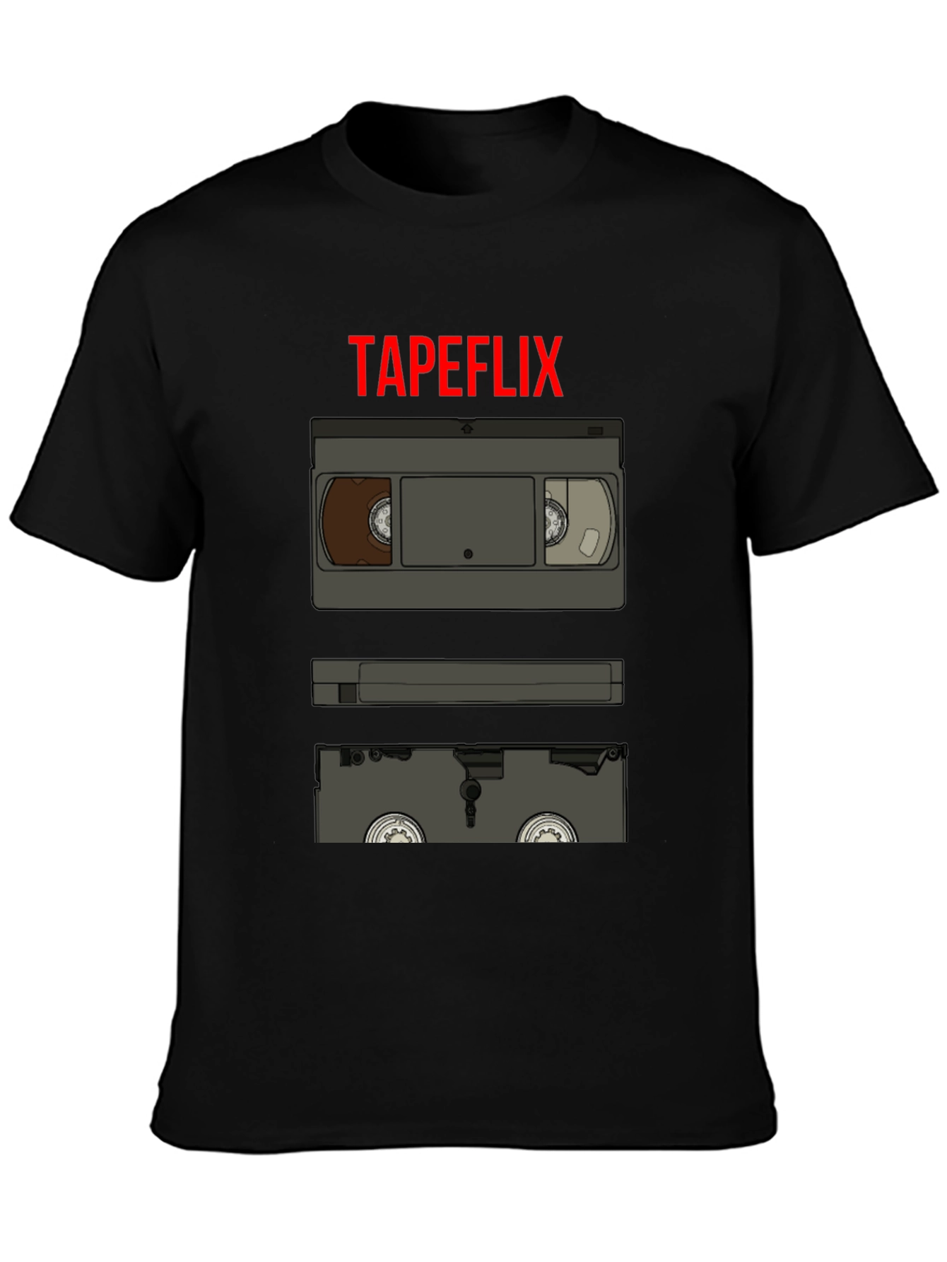 Tapeflix Retro VHS Tape Graphic Tee - Black