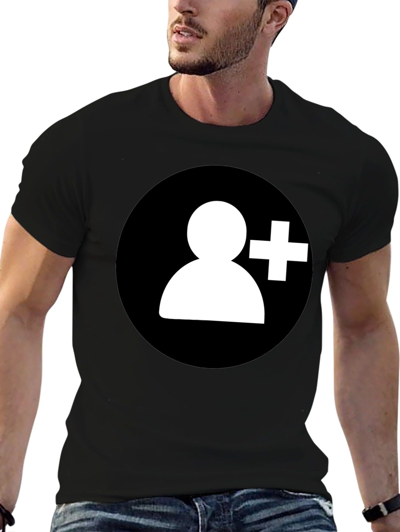 Add Contact Black T-Shirt