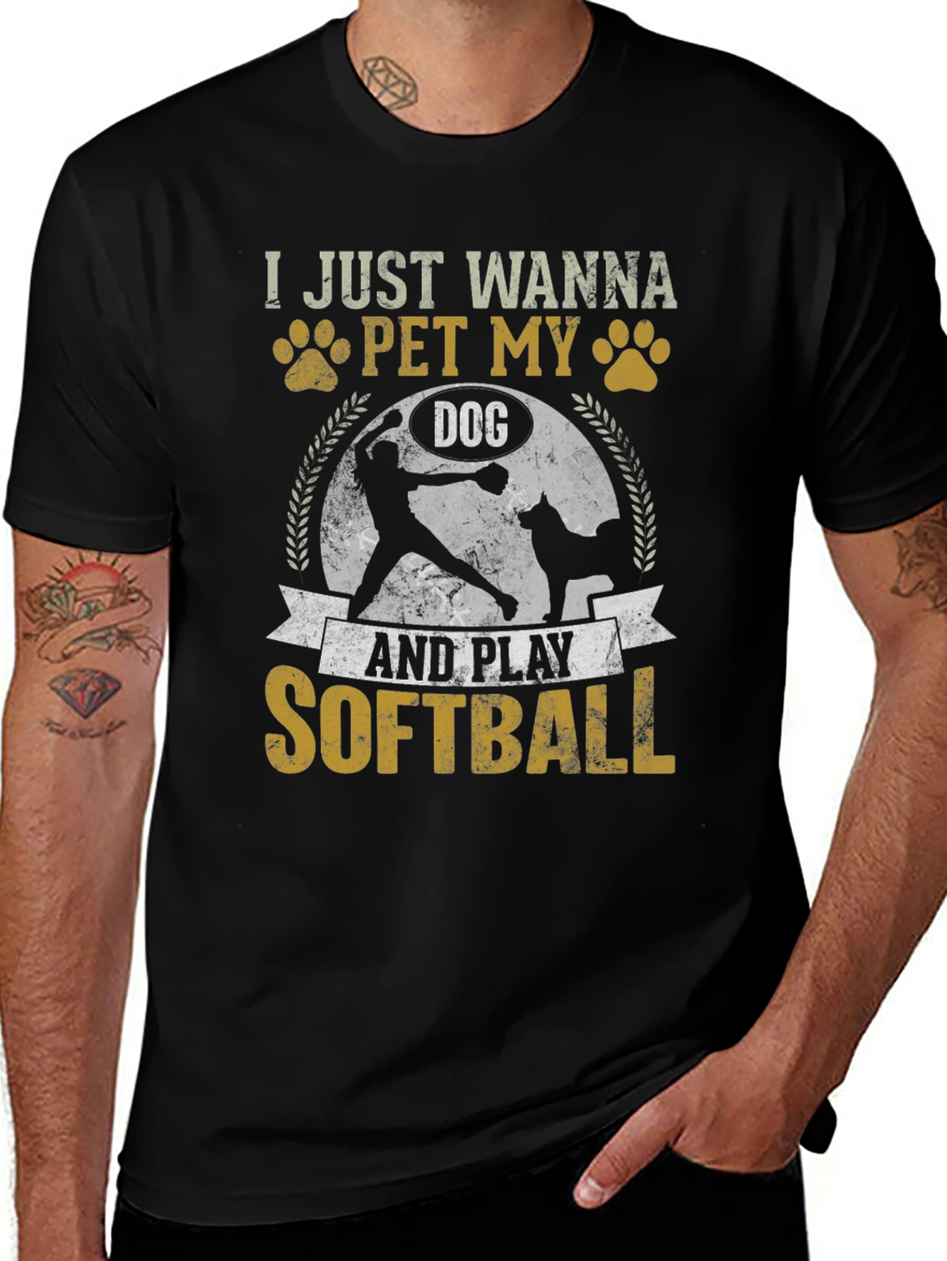 Pet My Dog & Play Softball Tee