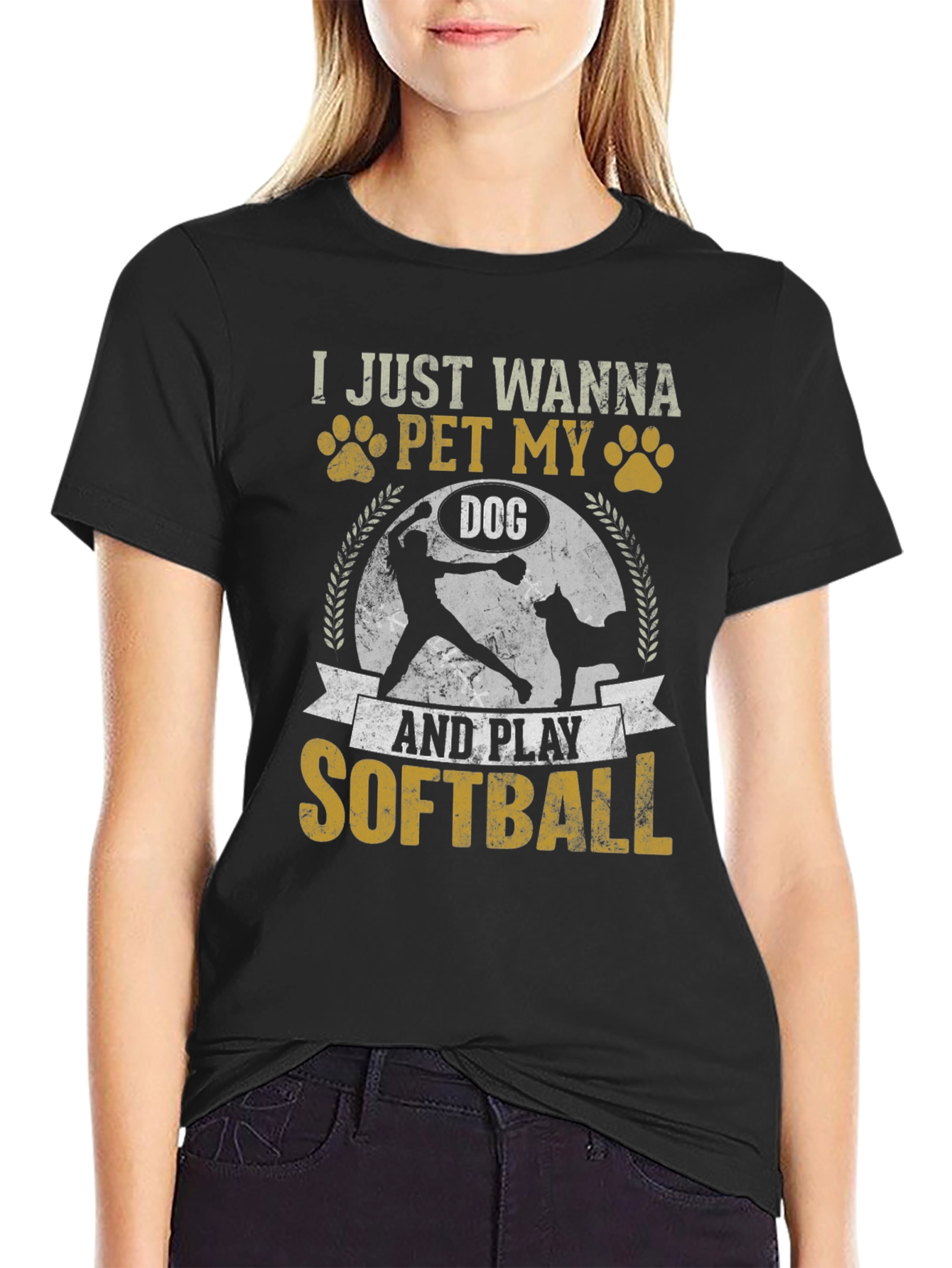Pet My Dog & Play Softball Tee