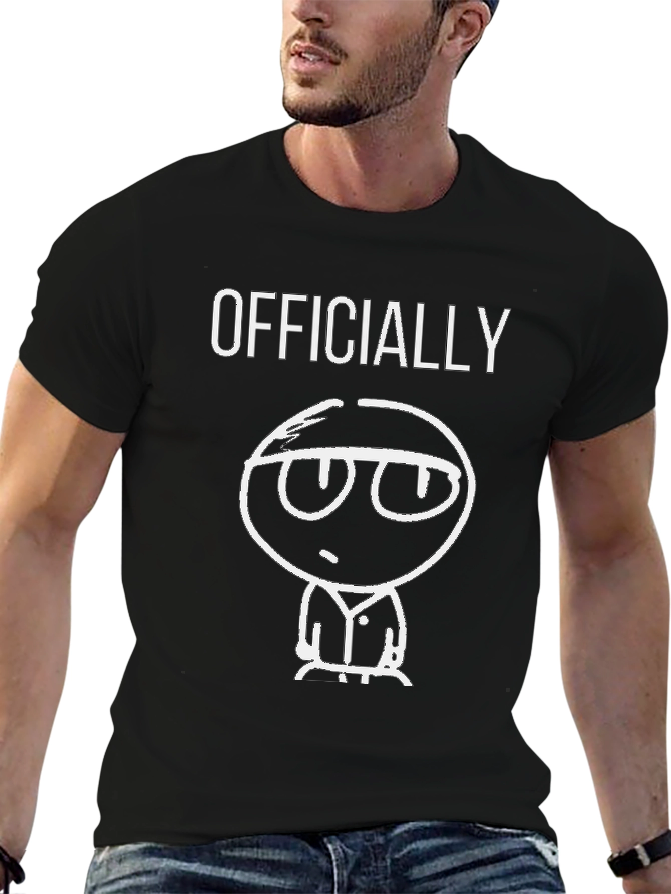 Officially Cool Cartoon Graphic T-Shirt