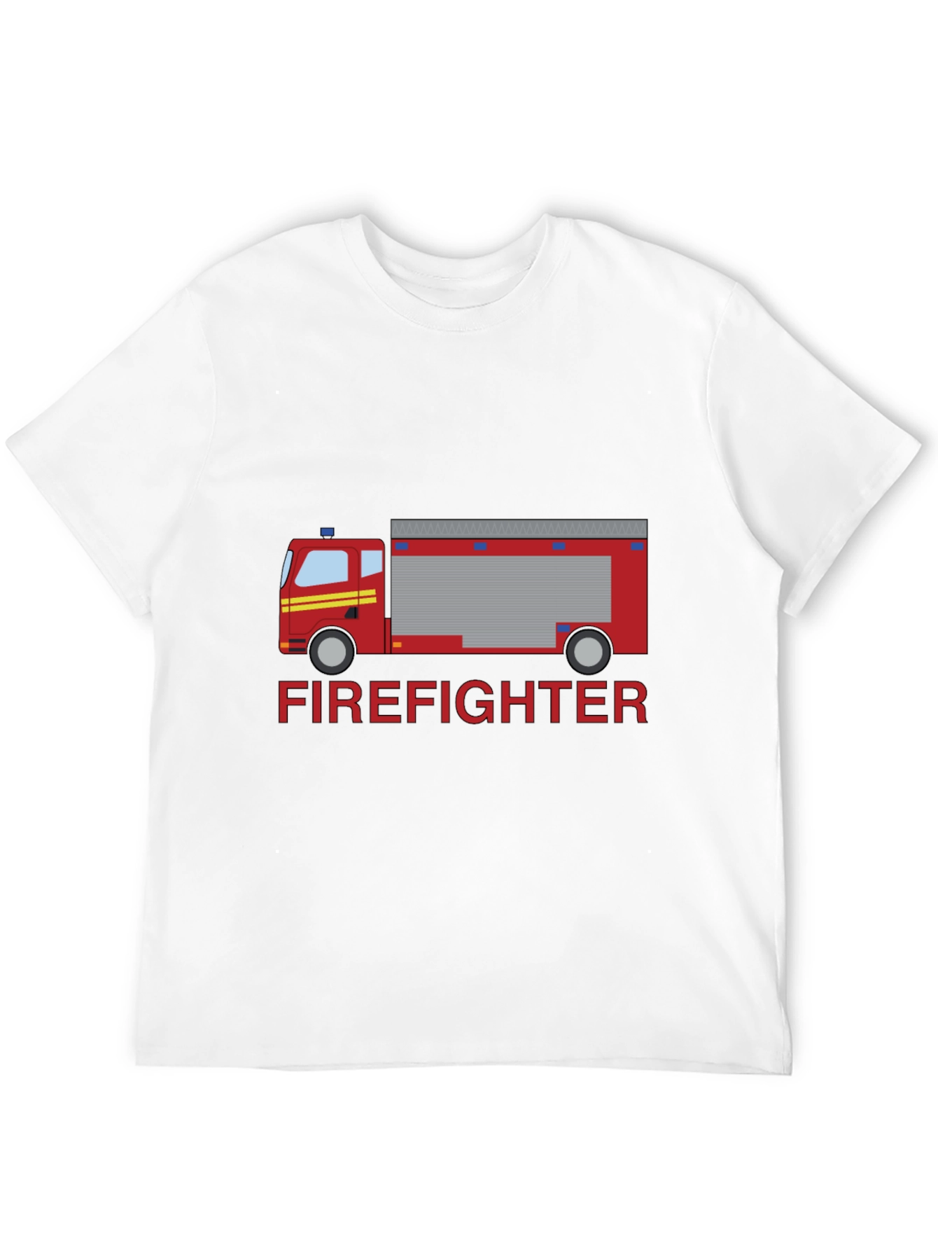 Firefighter Truck Graphic Tee - Black Cotton T-Shirt