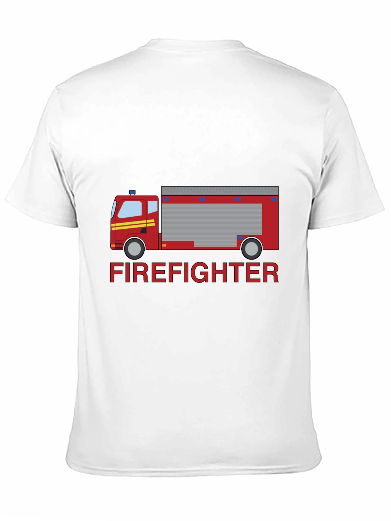 Firefighter Truck Graphic Tee - Black Cotton T-Shirt