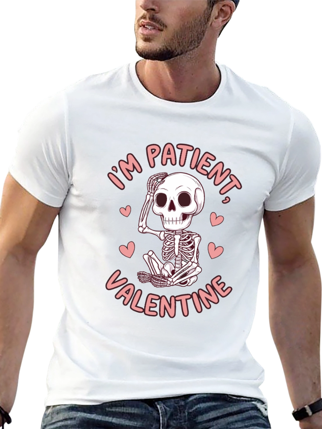 Patient Valentine Skeleton Graphic Tee - Funny Love Shirt