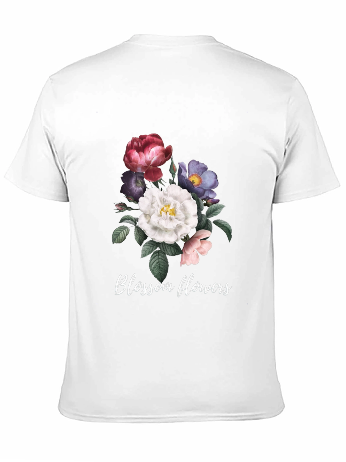 Floral Blossom Graphic Tee - Black Cotton