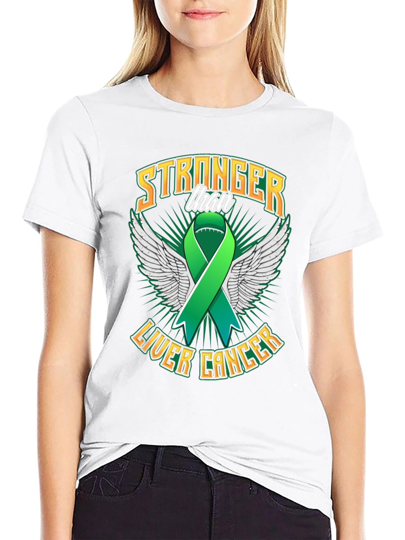 Stronger Than Liver Cancer Ribbon T-Shirt