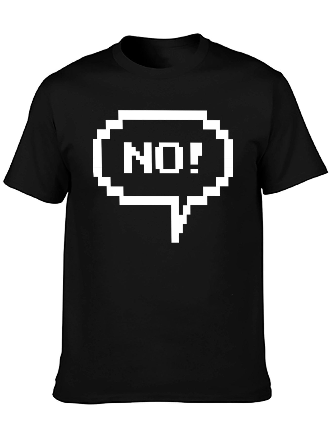 Pixelated No! T-Shirt - Black Novelty Tee