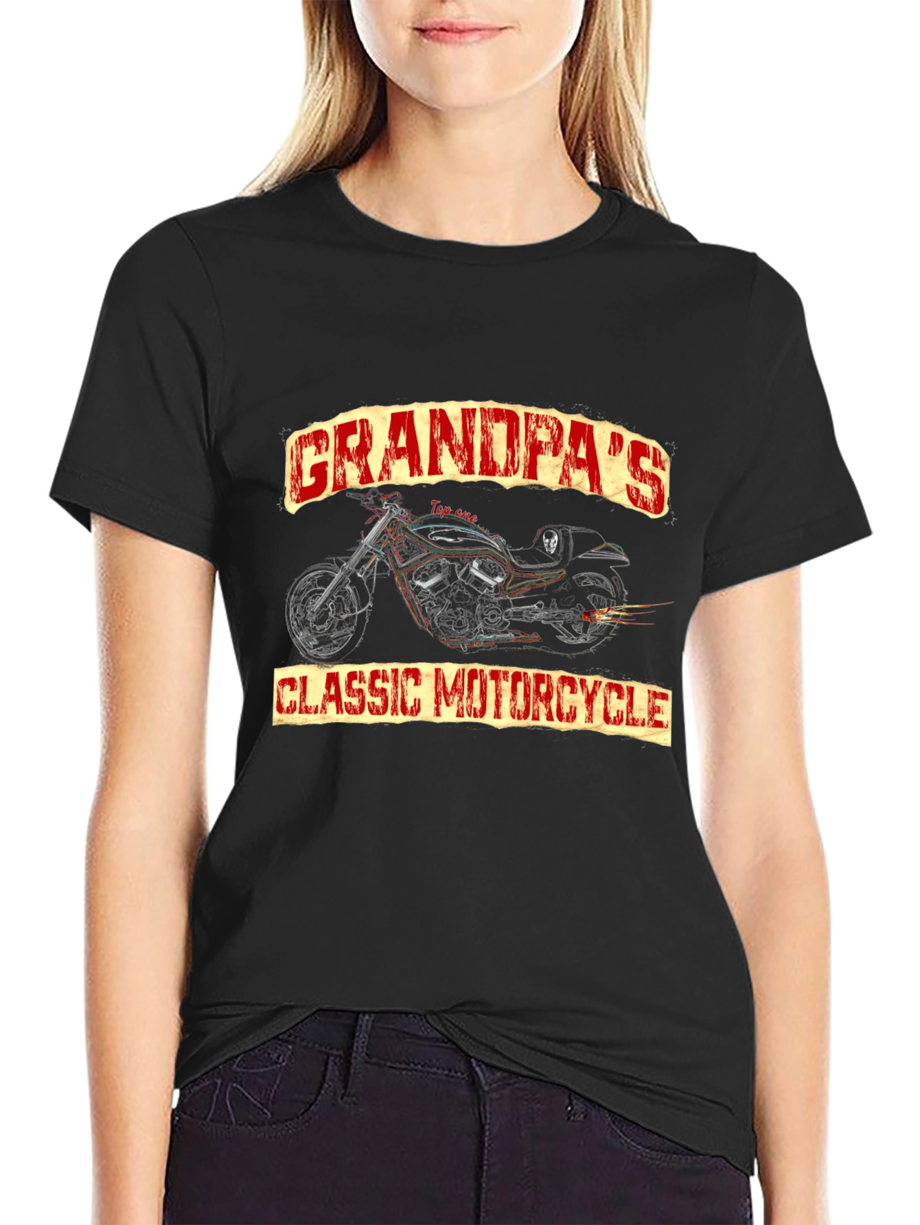 Grandpas Classic Motorcycle Graphic T-Shirt