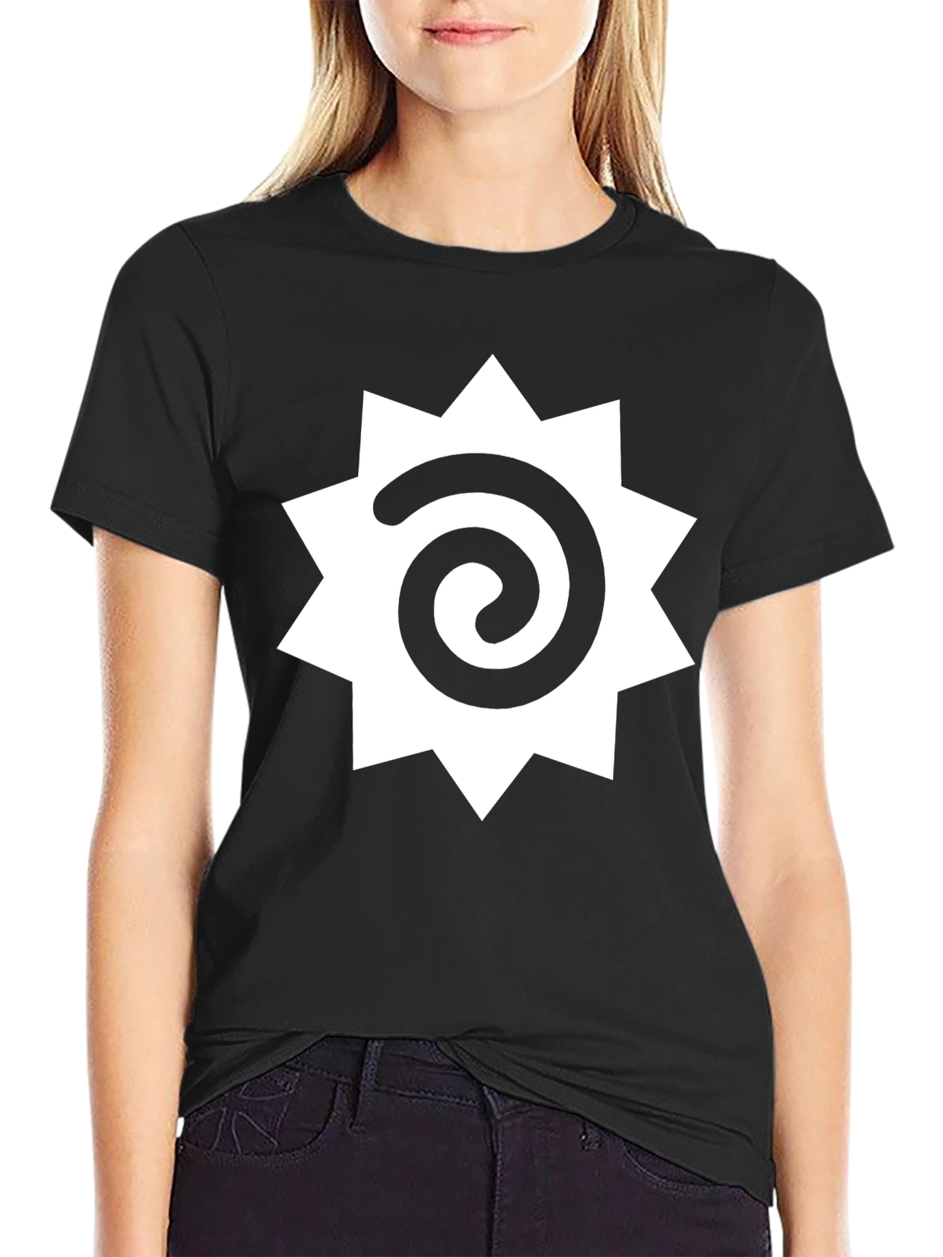 Spiral Starburst Graphic Black T-Shirt