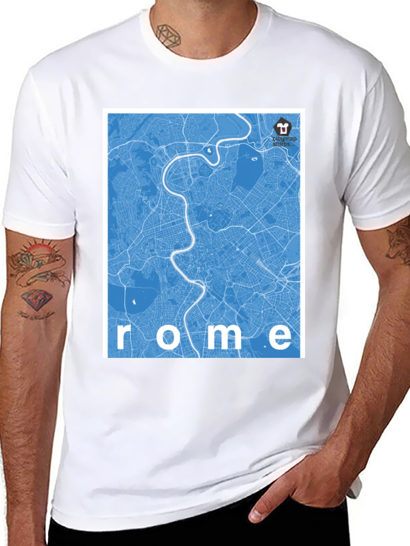 Rome City Map Graphic T-Shirt