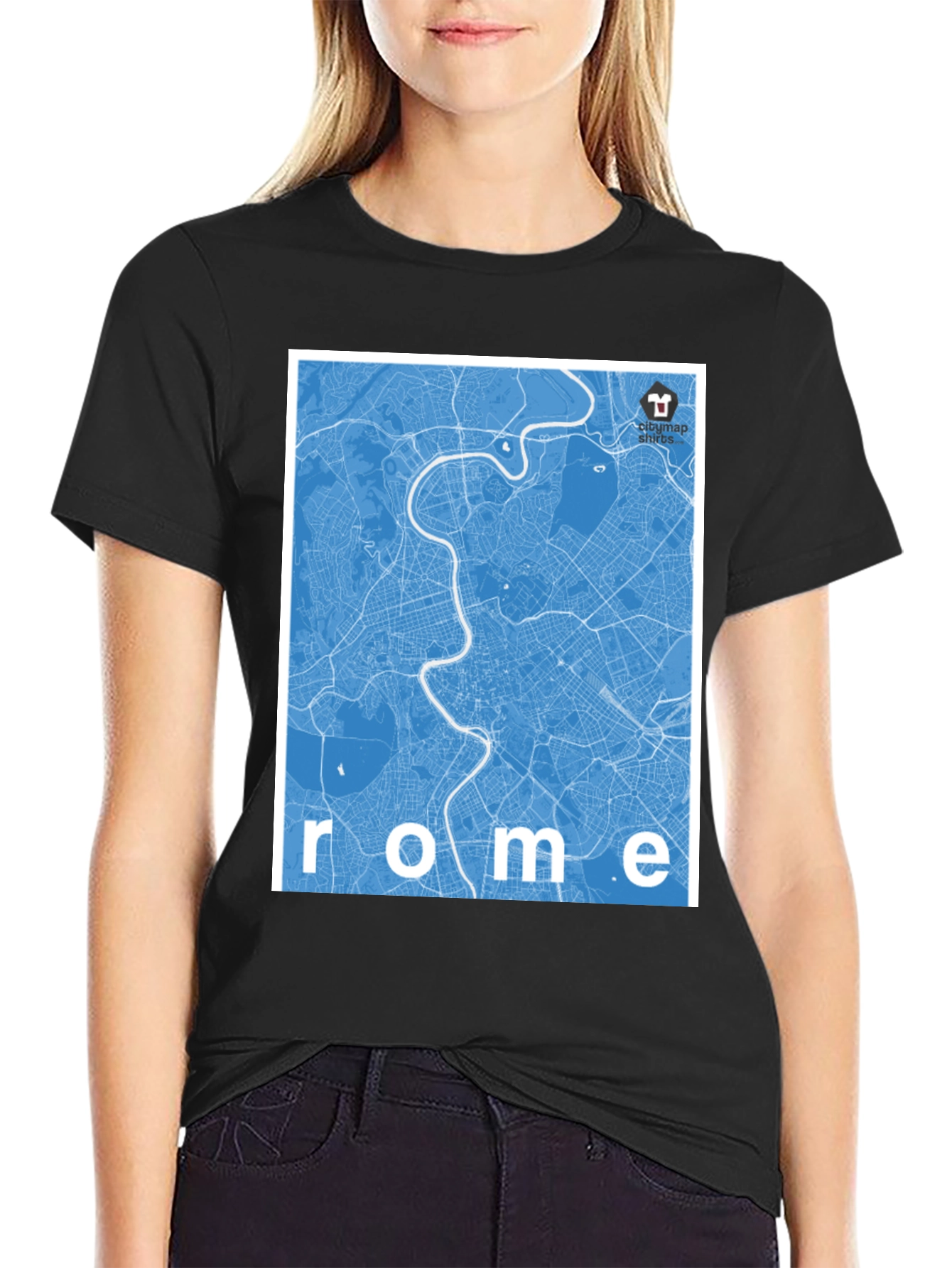 Rome City Map Graphic T-Shirt