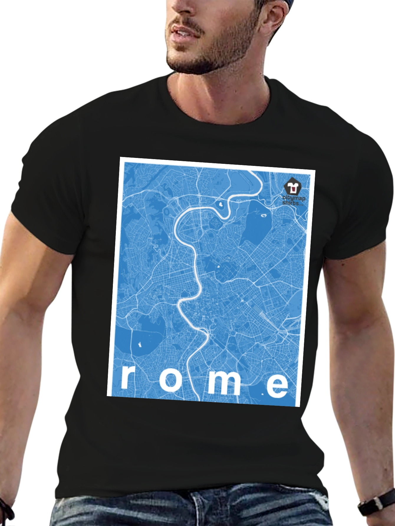 Rome City Map Graphic T-Shirt