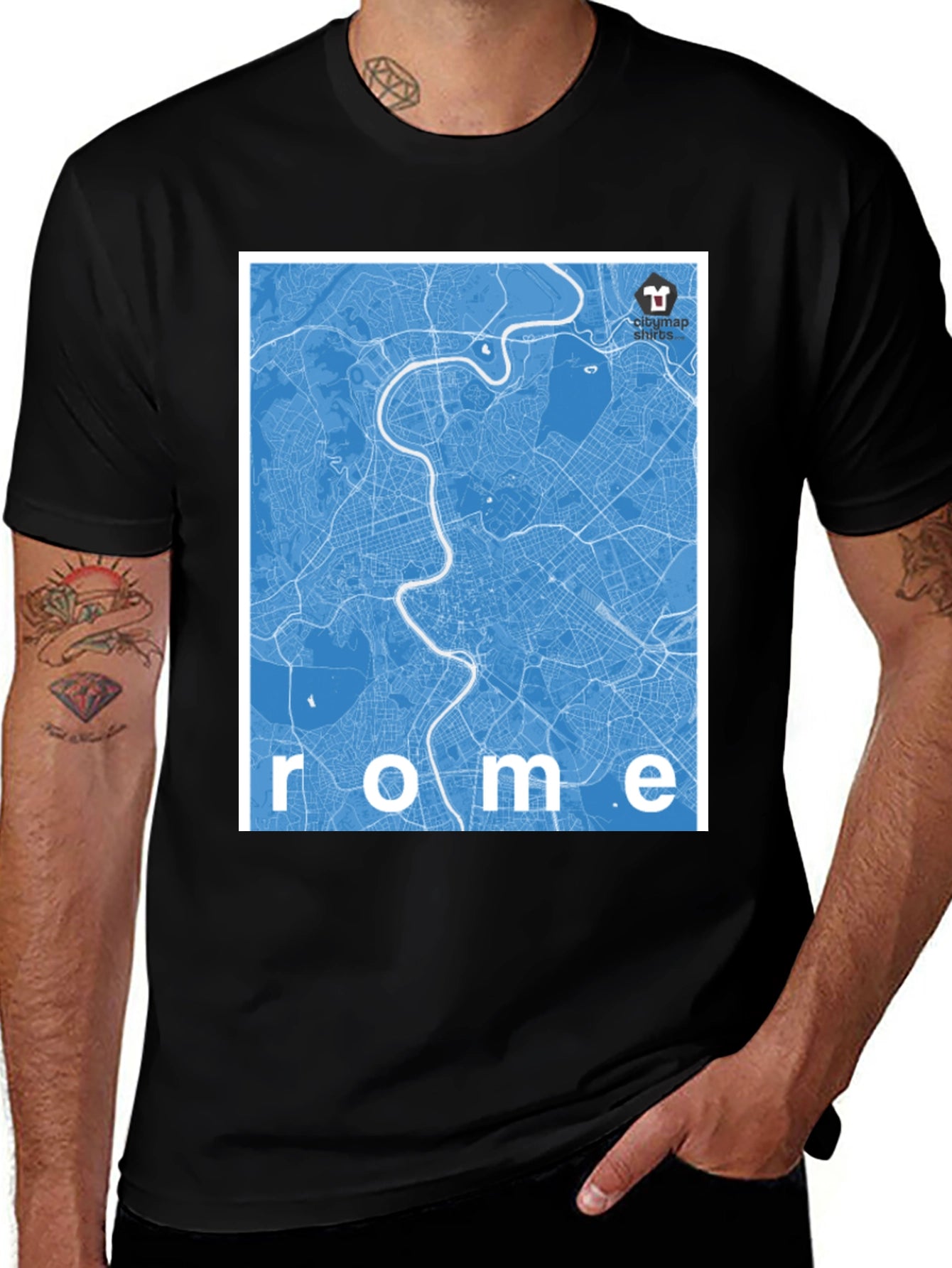 Rome City Map Graphic T-Shirt