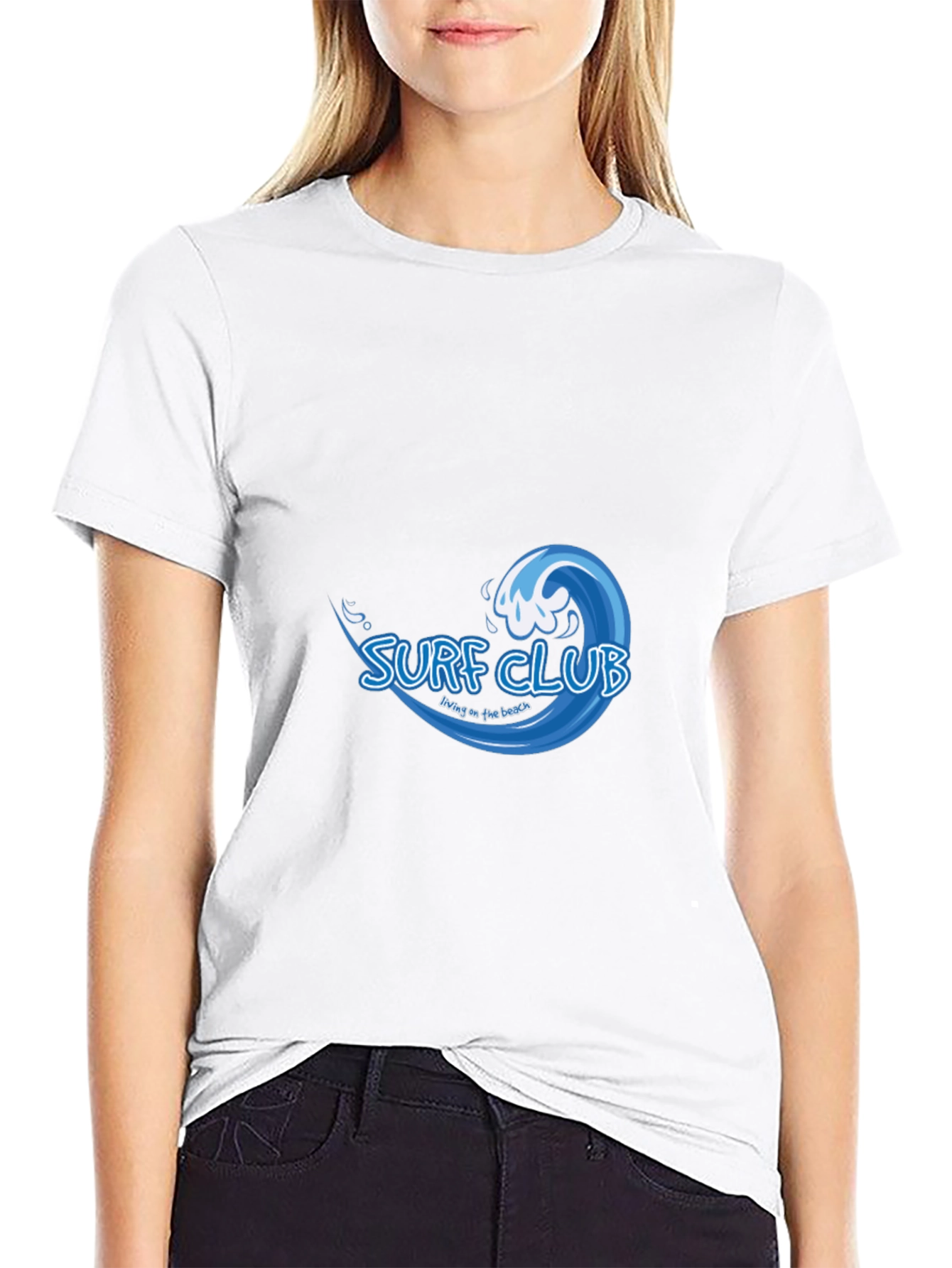 Surf Club Graphic Tee - Black Cotton T-Shirt