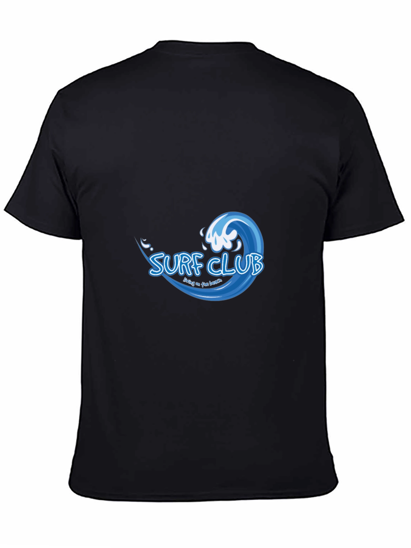 Surf Club Graphic Tee - Black Cotton T-Shirt