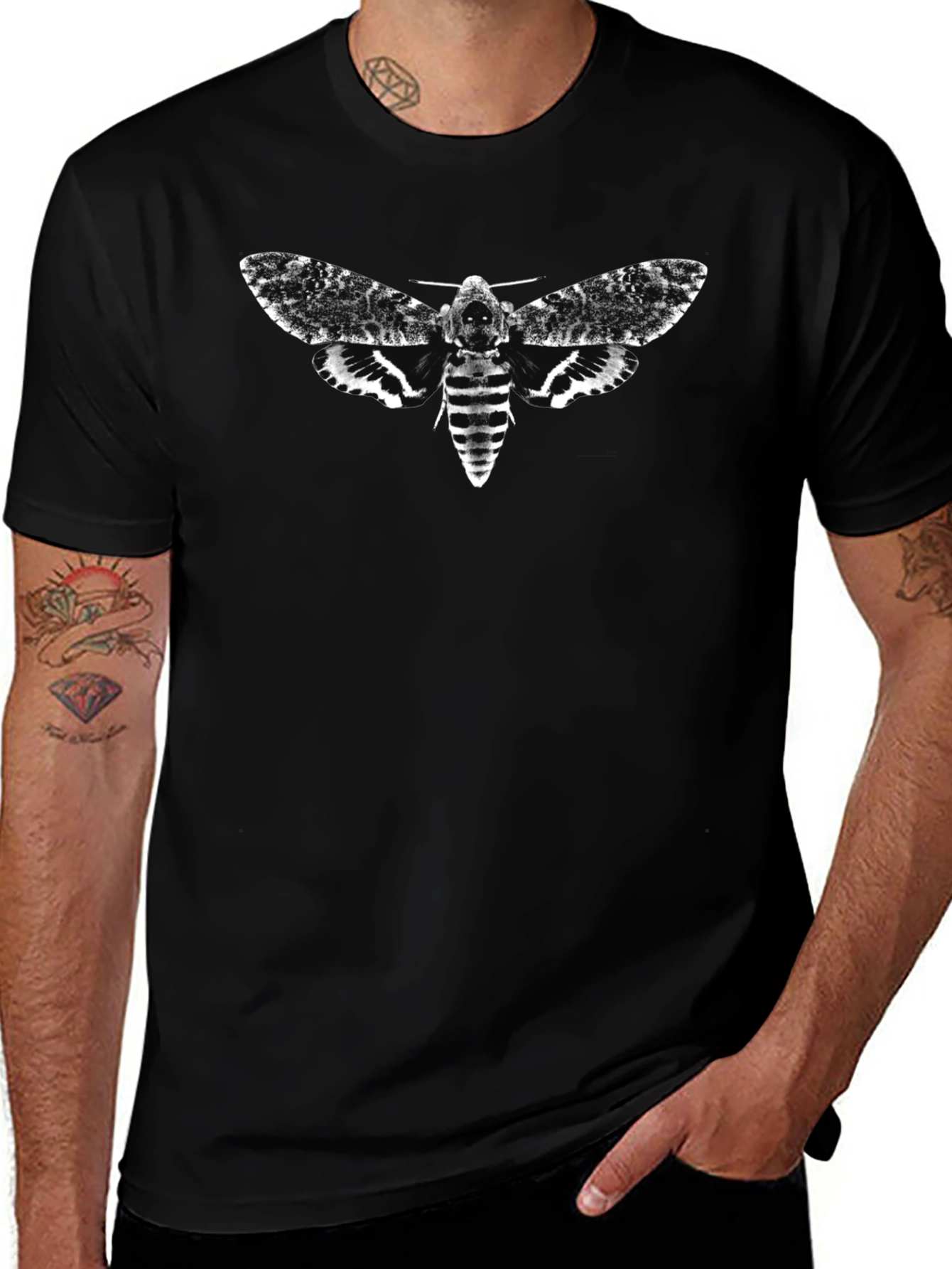 Death Head Moth Graphic Tee - Mens Black T-Shirt
