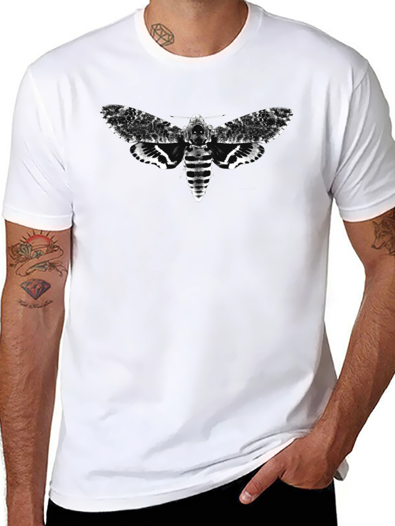 Death Head Moth Graphic Tee - Mens Black T-Shirt